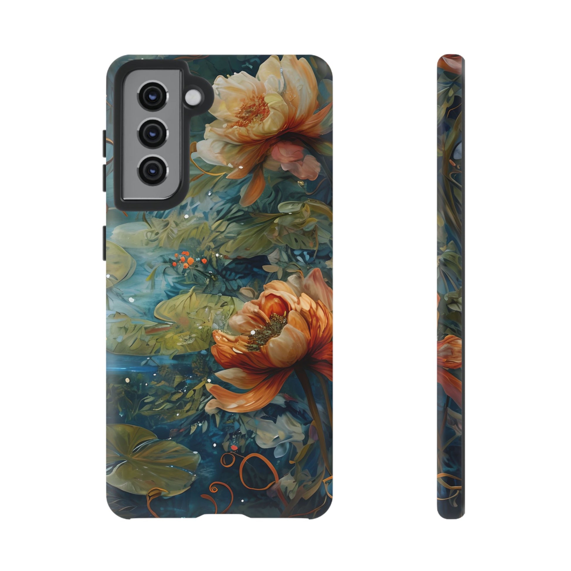 Waterlily Nocturne Samsung Galaxy S21 Case - Artistic Mountain Lake Design, Nature-Inspired Protective Cover, Elegant Gift for Outdoor Lovers