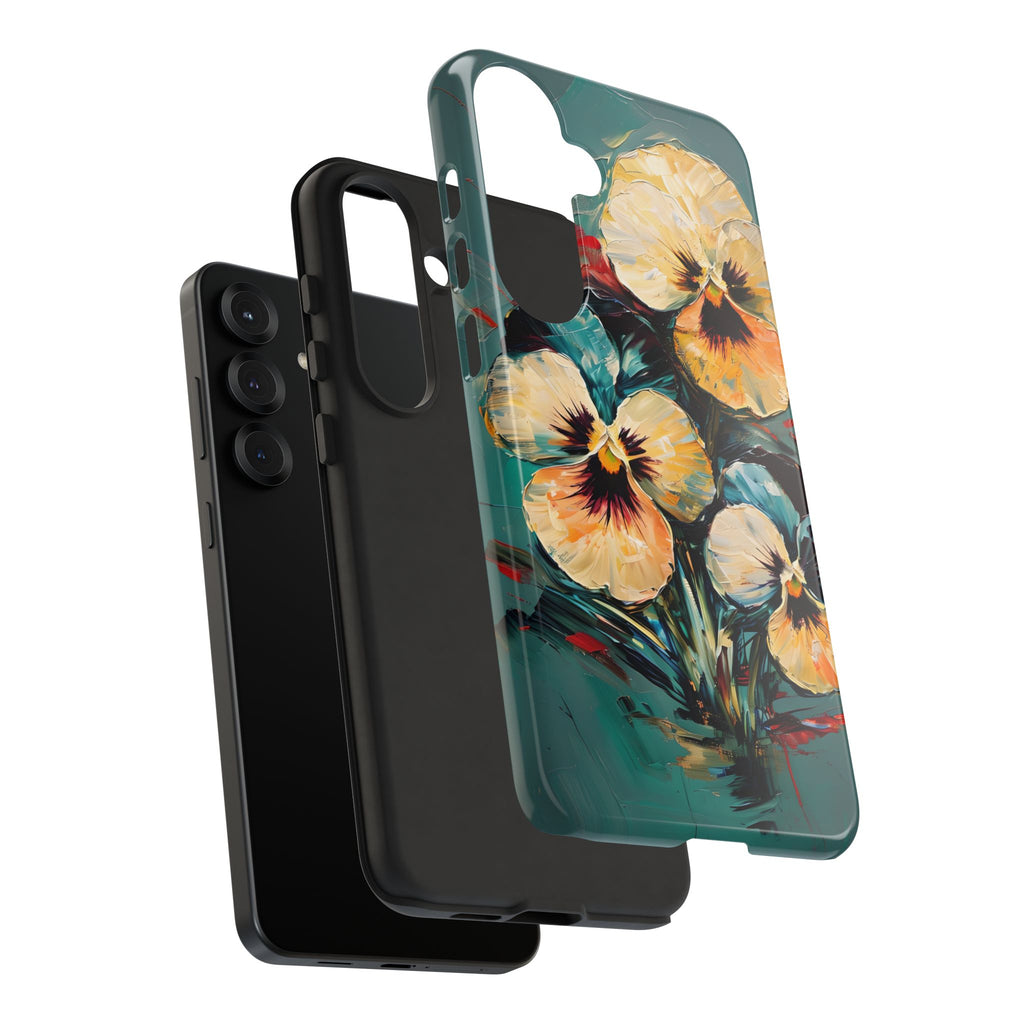 Golden Pansy Cascade Case for Samsung Galaxy S25 Plus - Premium Shockproof Designer Phone Cover