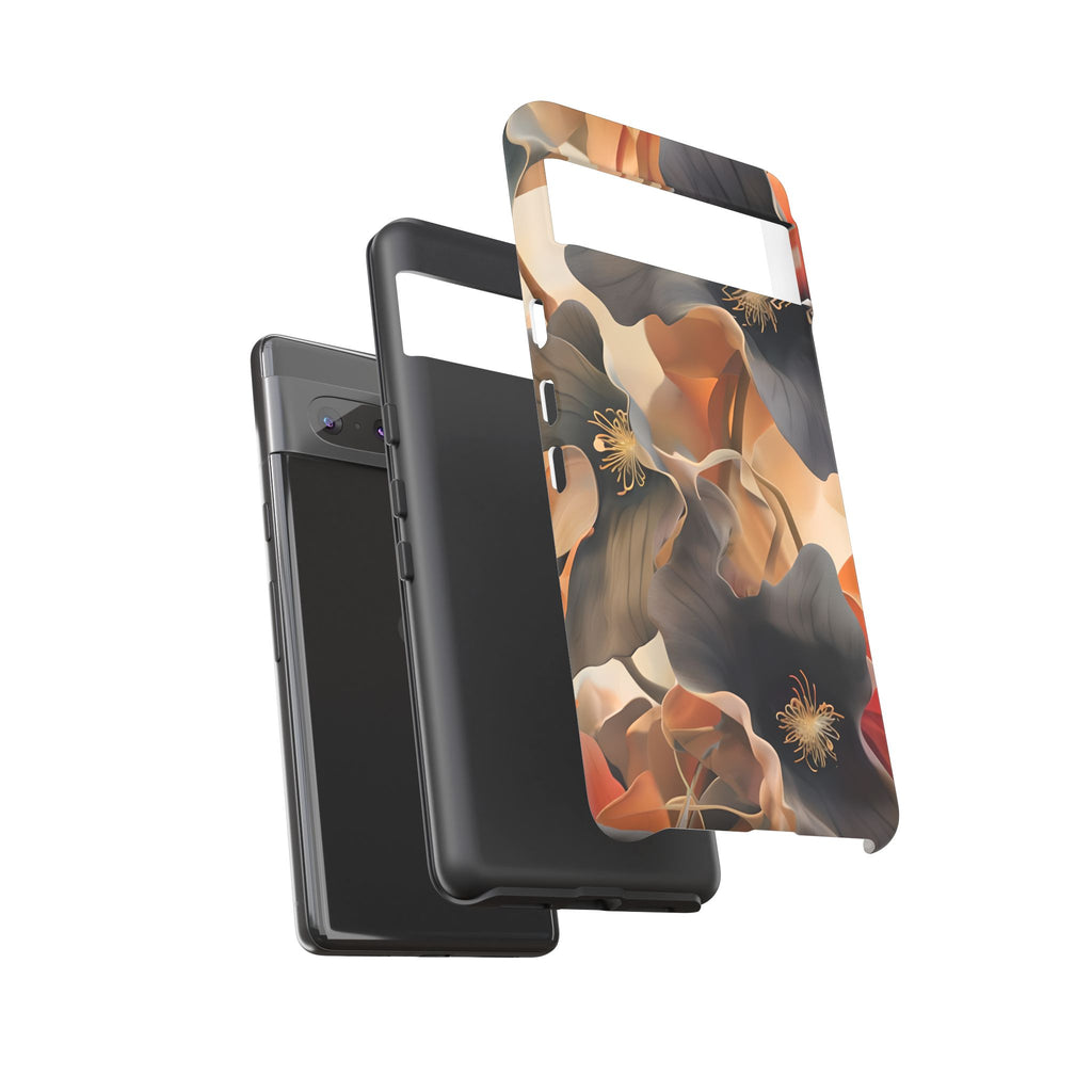 Autumn Ember - Moody Floral Art Google Pixel 7 Tough Phone Case - Warm Earthy Botanical Design