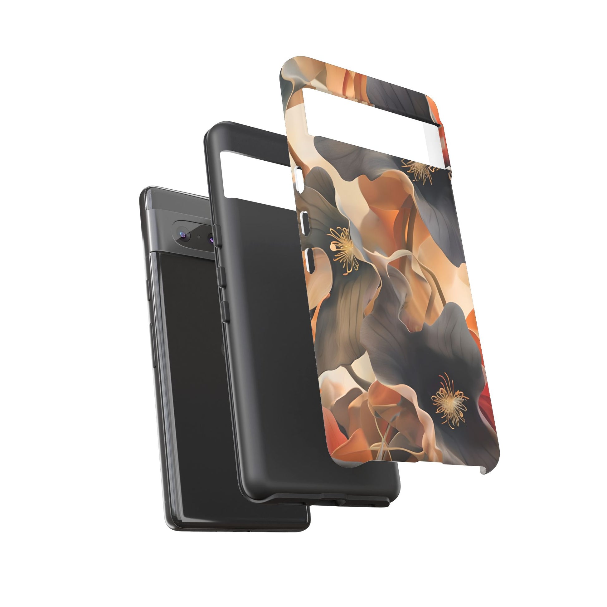 Autumn Ember - Moody Floral Art Google Pixel 7 Tough Phone Case - Warm Earthy Botanical Design