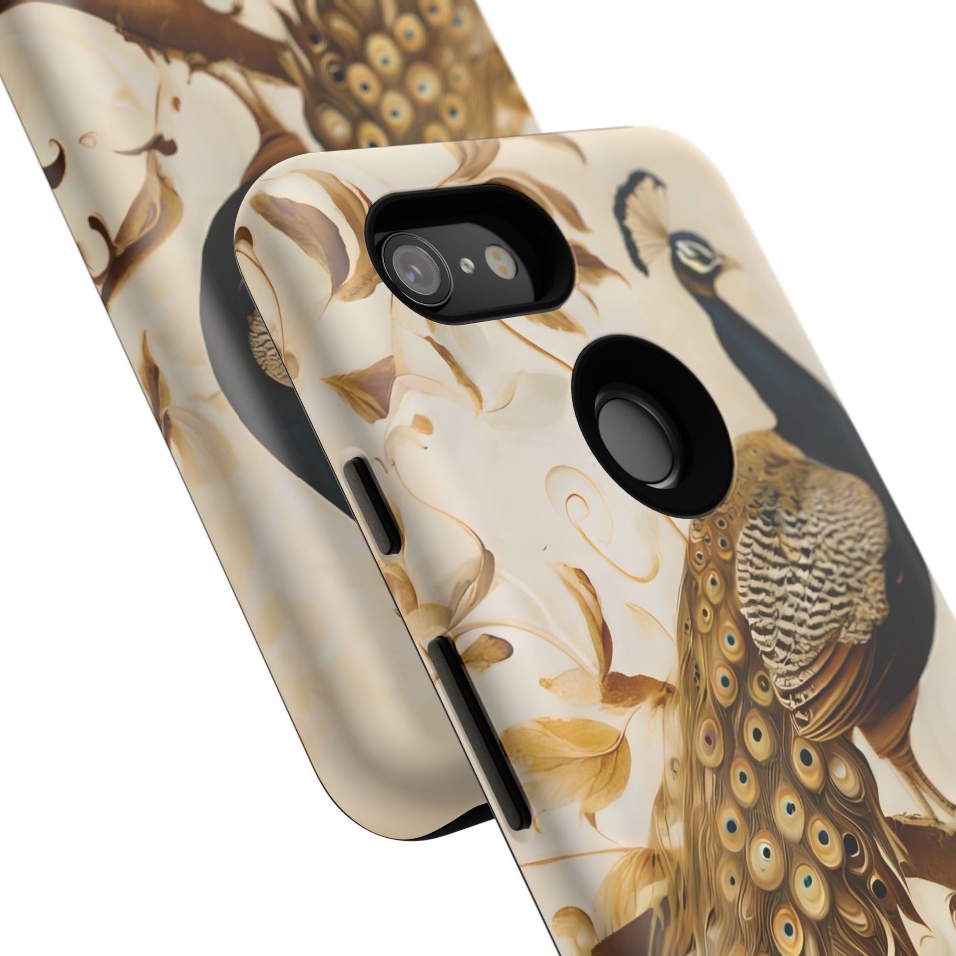 Golden Plumage - Luxe Peacock Art Google Pixel 3 Phone Case - Elegant Gold & Cream Design