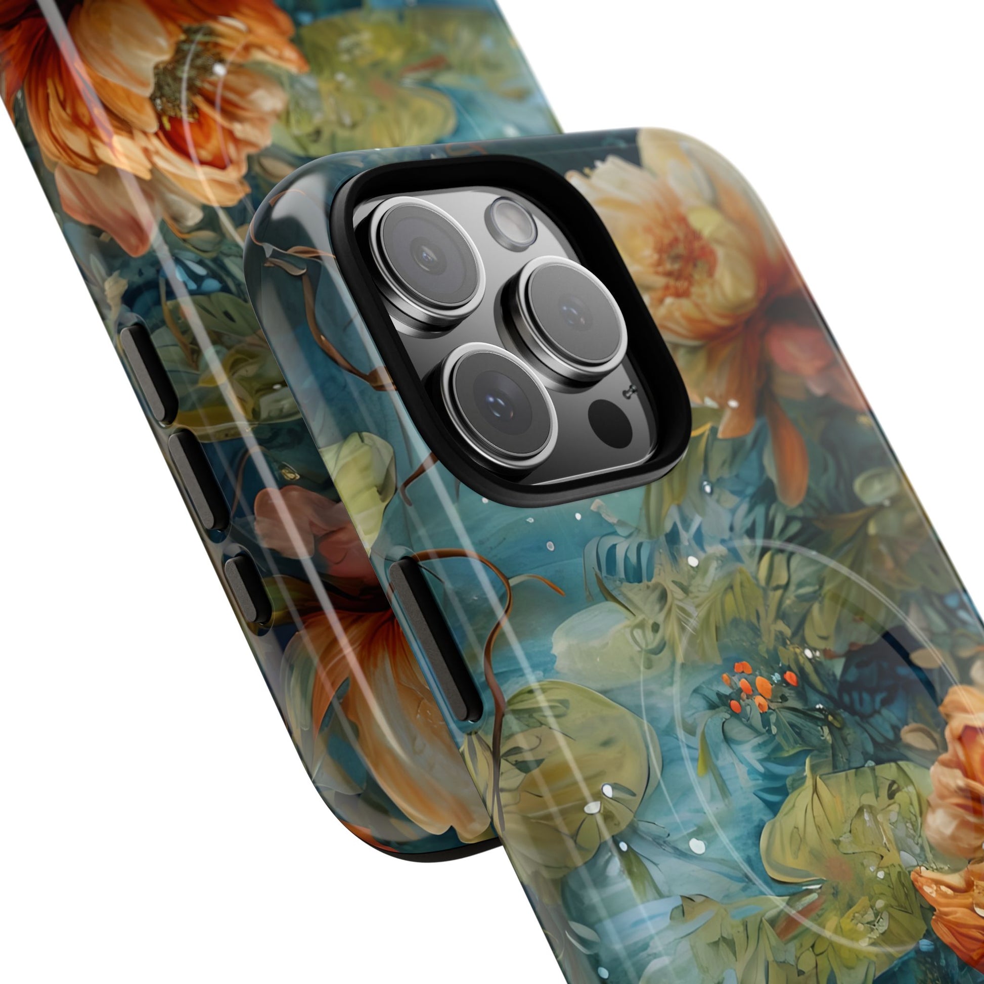 Waterlily Nocturne iPhone 16 Pro Max Case - Artistic Tough Cover - MagSafe Compatible - Premium Drop Protection