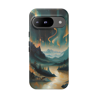 Aurora Dreamscape Tough Case for Google Pixel - Northern Lights Artistic Shockproof Cover, Elegant Protective Phone Case