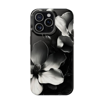 Monochrome Magnolia iPhone MagSafe Case