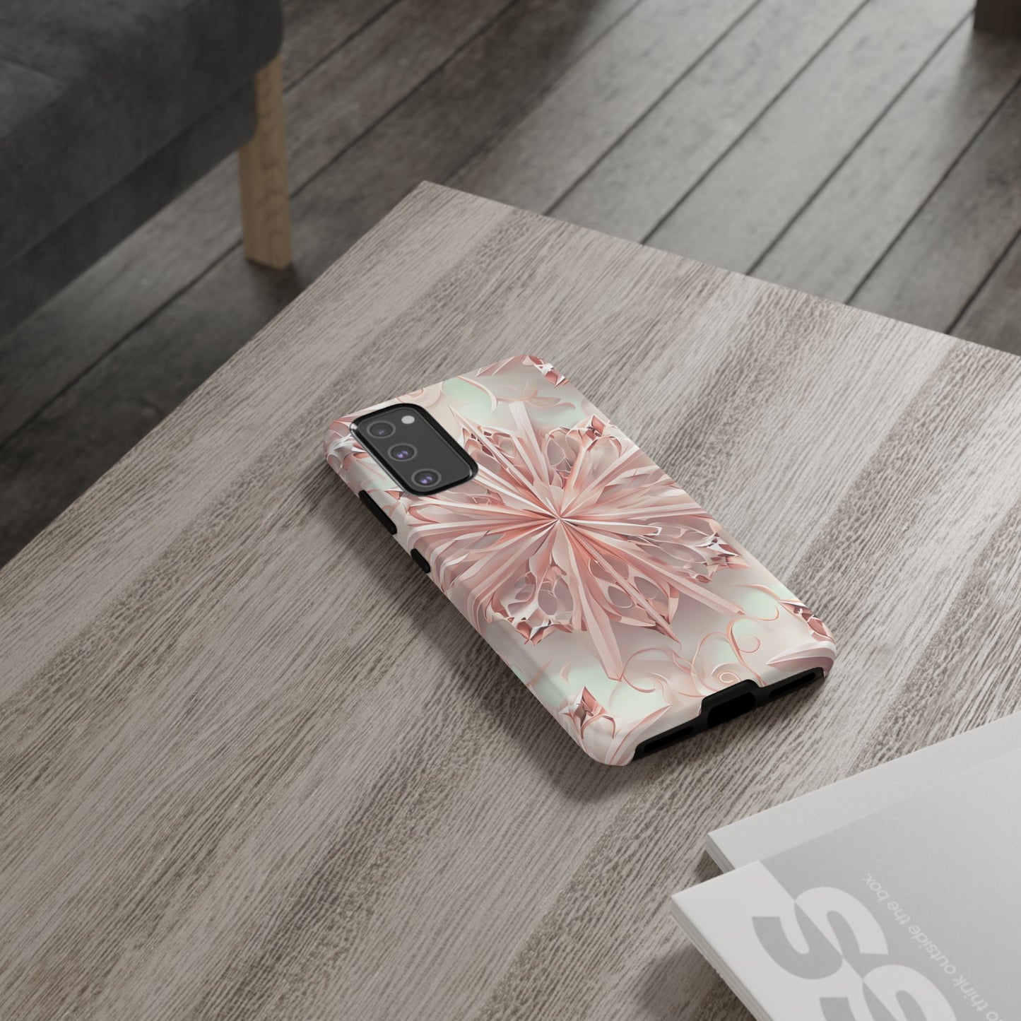 Blush Frost from our Kaleidoscope Collection - Samsung Galaxy tough case - Soft Pink Geometric Floral Design