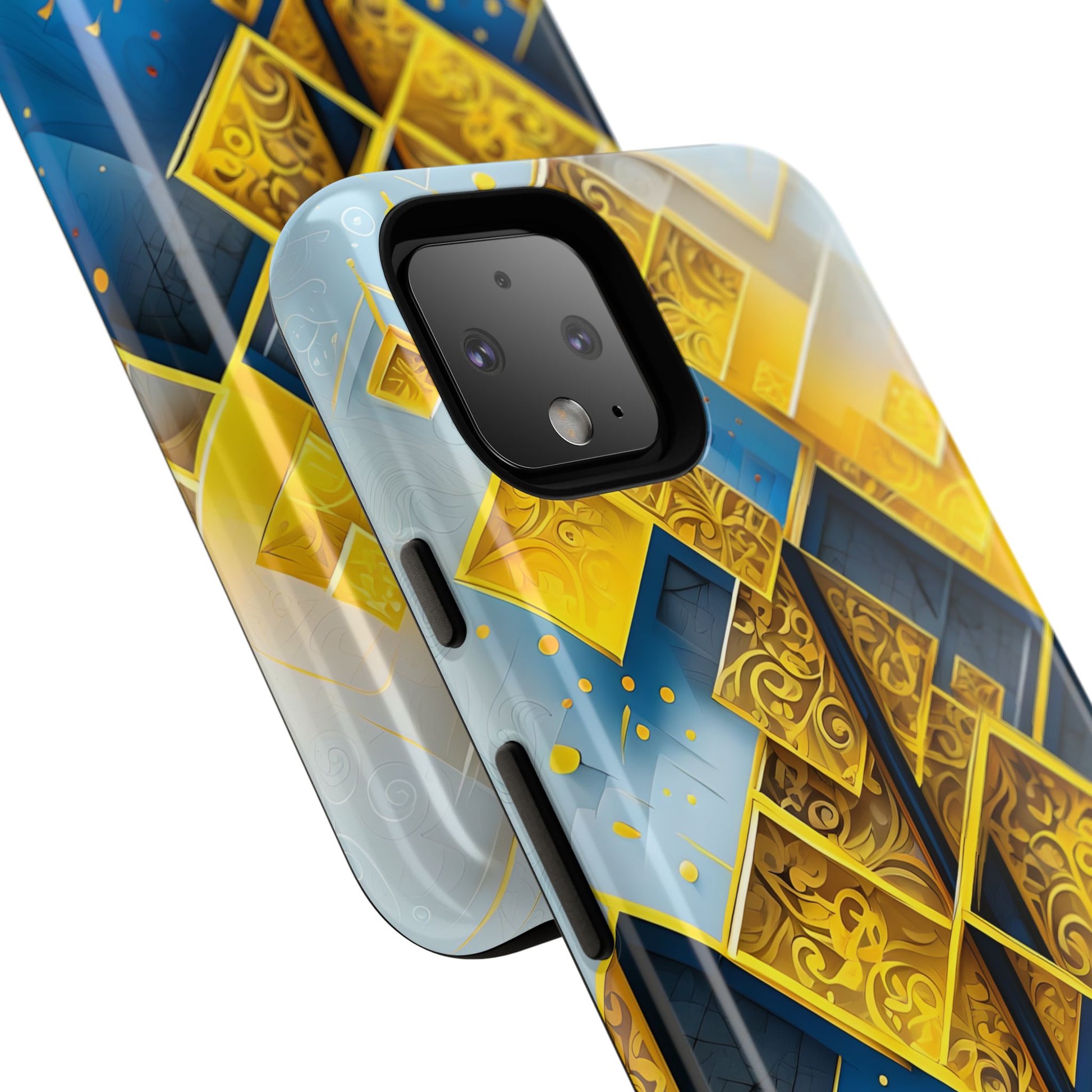 Golden Ascent Luxe Geometric Google Pixel 4 Tough Case - Elegant Abstract Gold Design