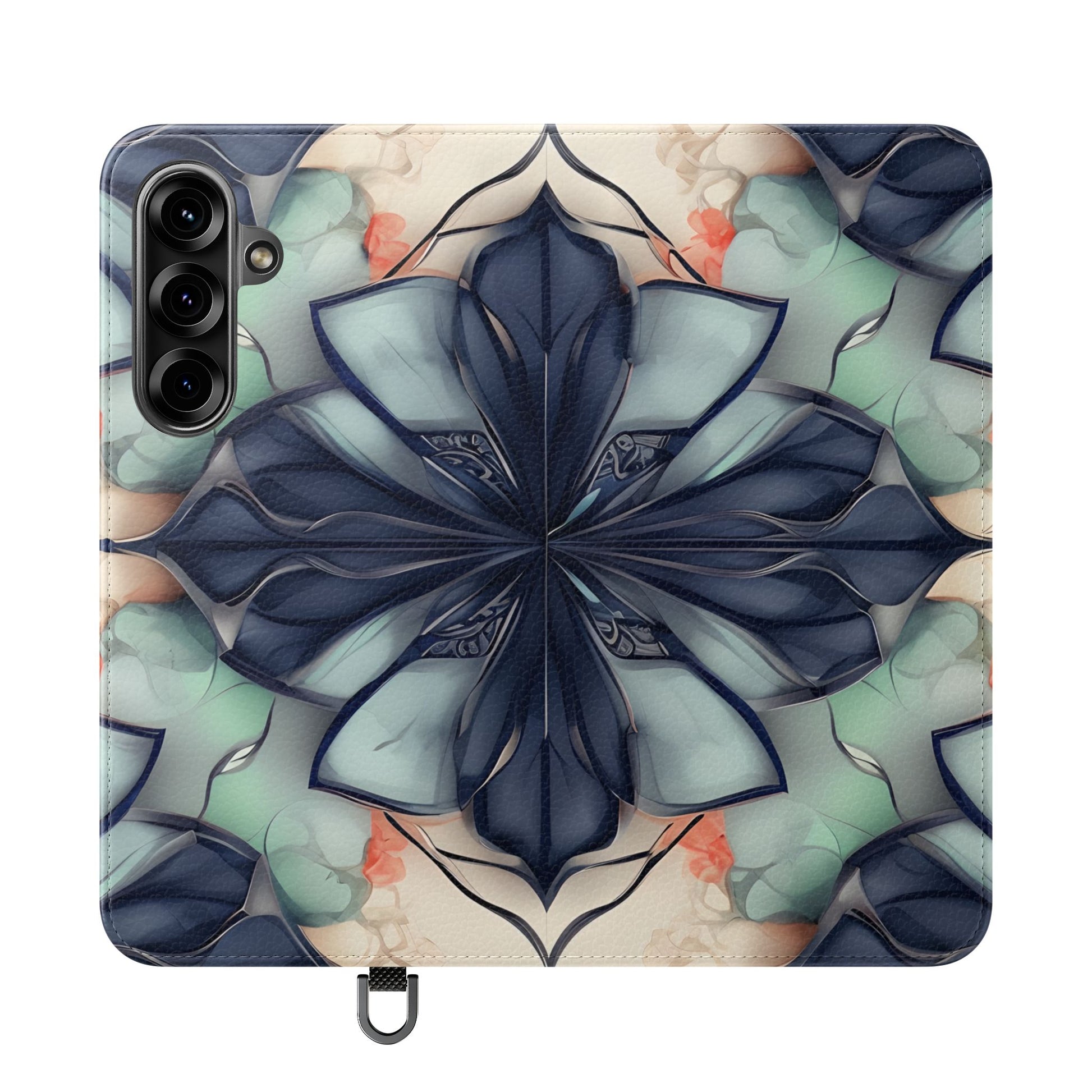Midnight Mosaic - Abstract Floral Flip Phone Case for Samsung Galaxy S25 Plus