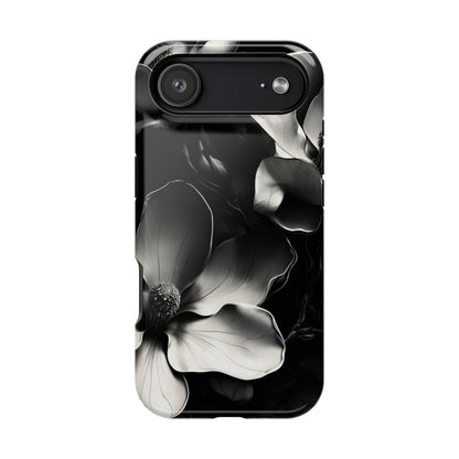 Monochrome Magnolia iPhone MagSafe Case