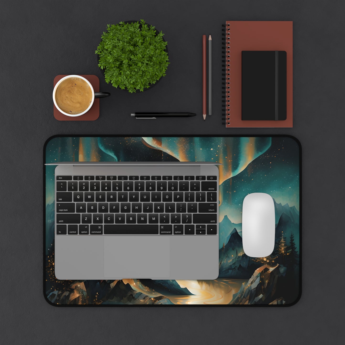 Aurora Dreamscape Designer Desk Mat - Premium Office Desk Pad, 3 Sizes Available, Artistic Workspace Protection
