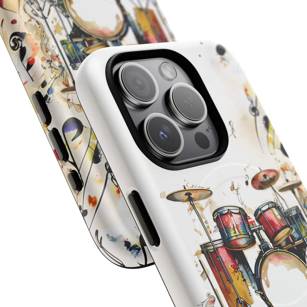 Beatline Abstract Drums & Music Notes iPhone 15 Pro MagSafe Case