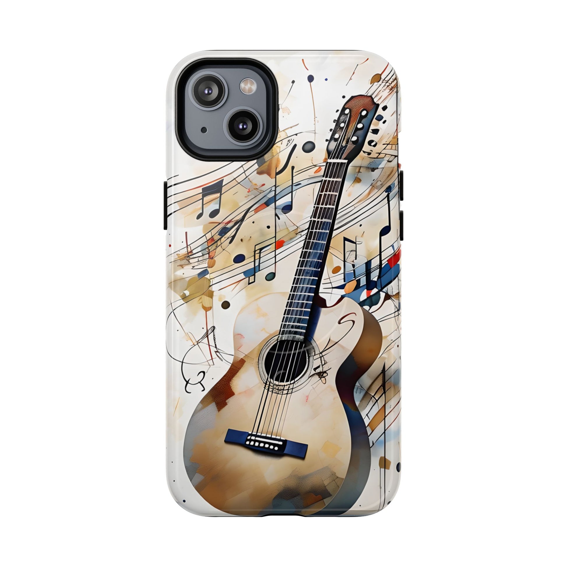 Strum and Flow Acoustic Guitar Art iPhone 14 Plus MagSafe Case