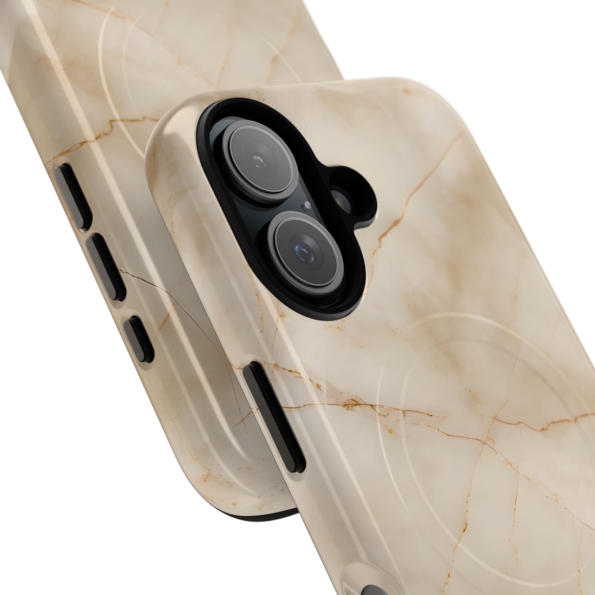 Parchment Mist - iPhone 16 MagSafe Phone Case - Neutral Beige Marble Design