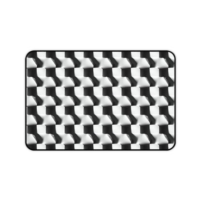 Monochrome Grid Desk Mat - Premium Office Desk Pad, 3 Sizes Available, Artistic Workspace Protection