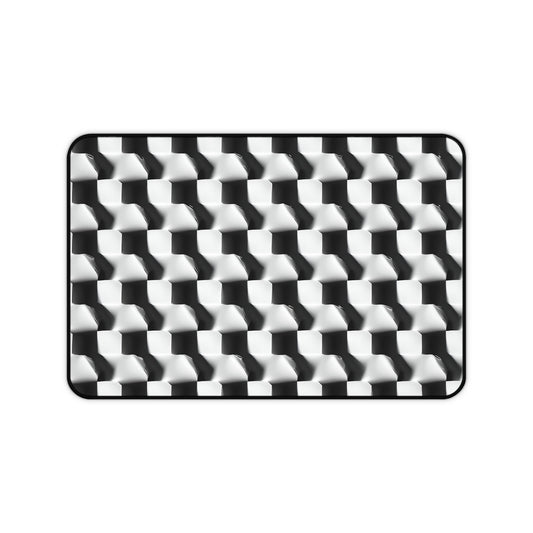 Monochrome Grid Desk Mat - Premium Office Desk Pad, 3 Sizes Available, Artistic Workspace Protection
