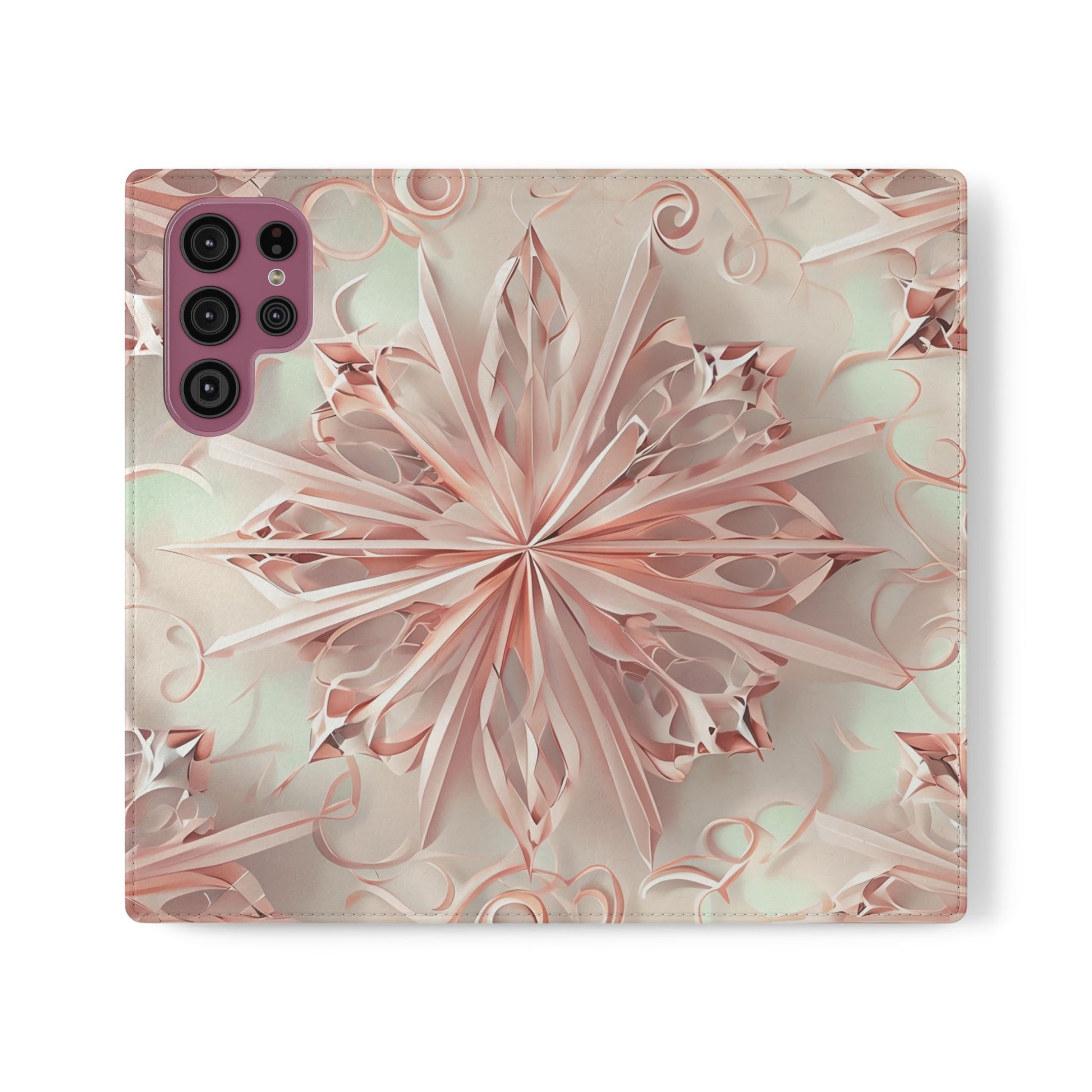 Blush Frost - Abstract Wallet Phone Case for Samsung Galaxy S22 Ultra