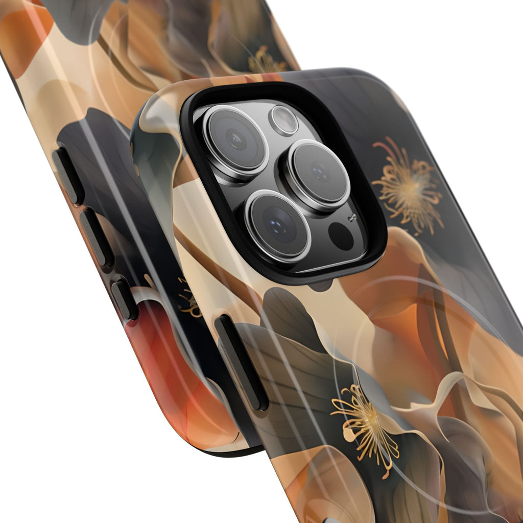 Autumn Ember - Moody Floral Art iPhone 16 Pro MagSafe Phone Case -Warm Earthy Botanical Design