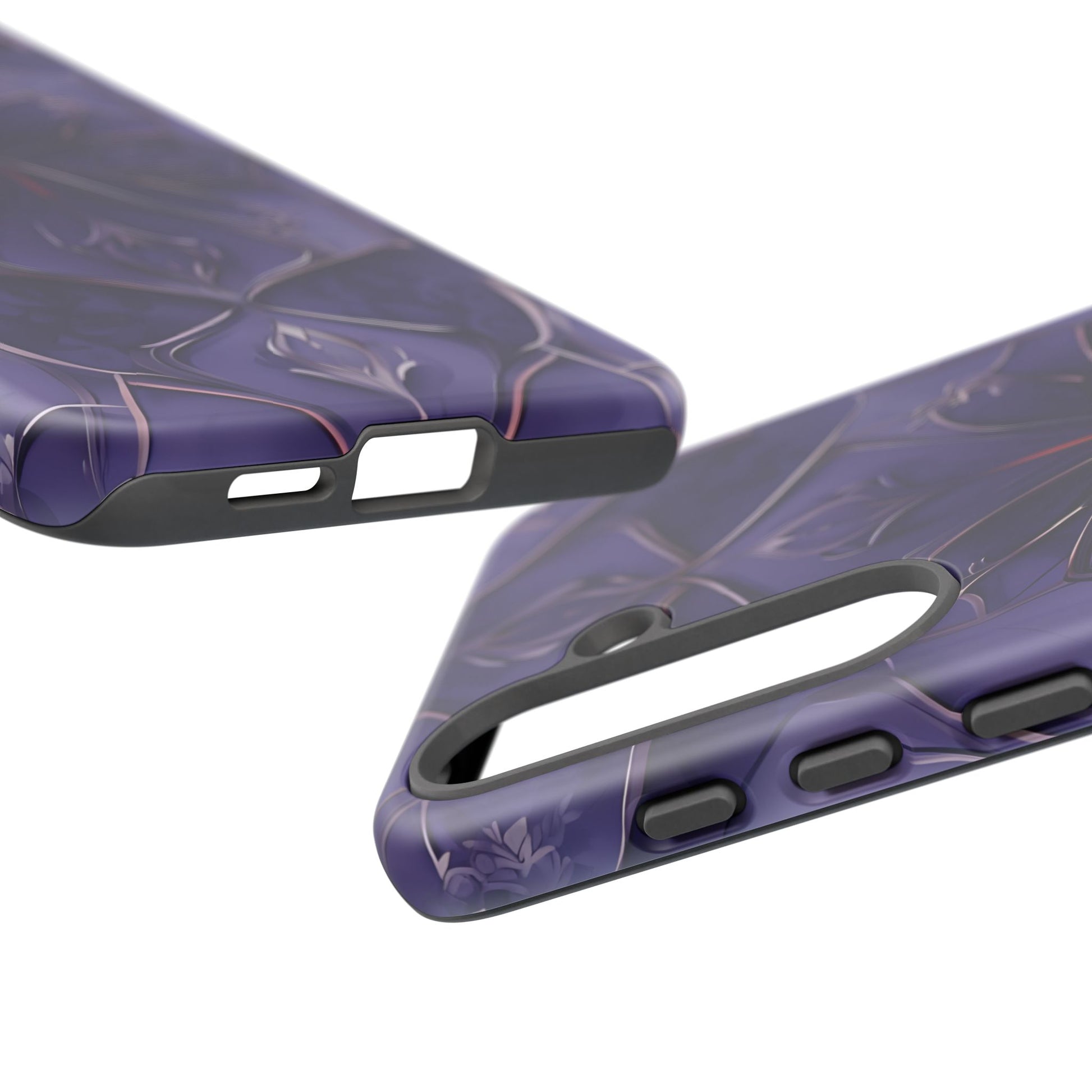 Violet Nebula - Kaleidoscope Collection Artistic Floral Burst - Samsung Galaxy S25 Plus Tough Phone Case - Bold Purple Symmetrical Design
