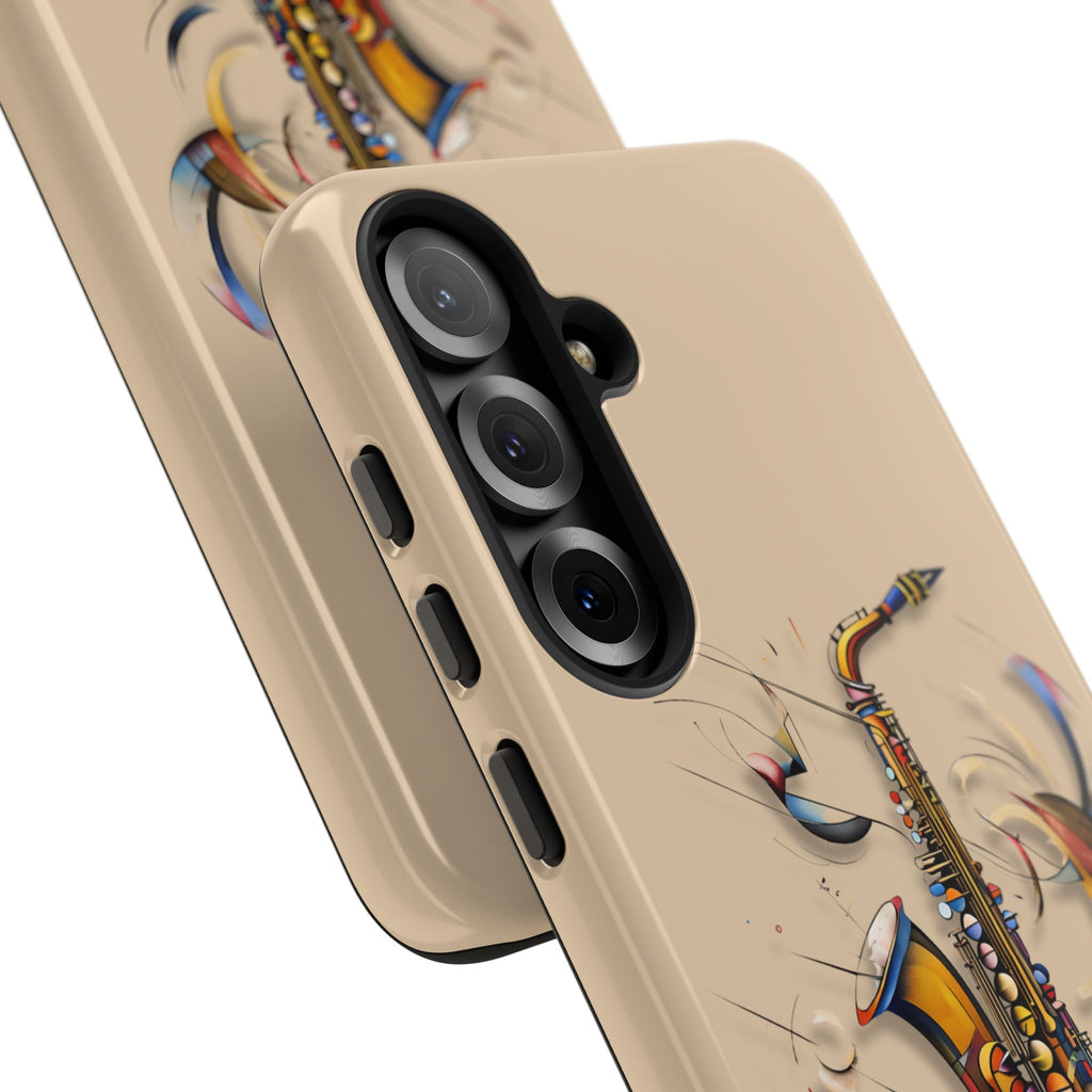Brass Rhapsody Artistic Saxophone Music Tough Case for Samsung Galaxy S25 Plus - Shockproof Phone Cover