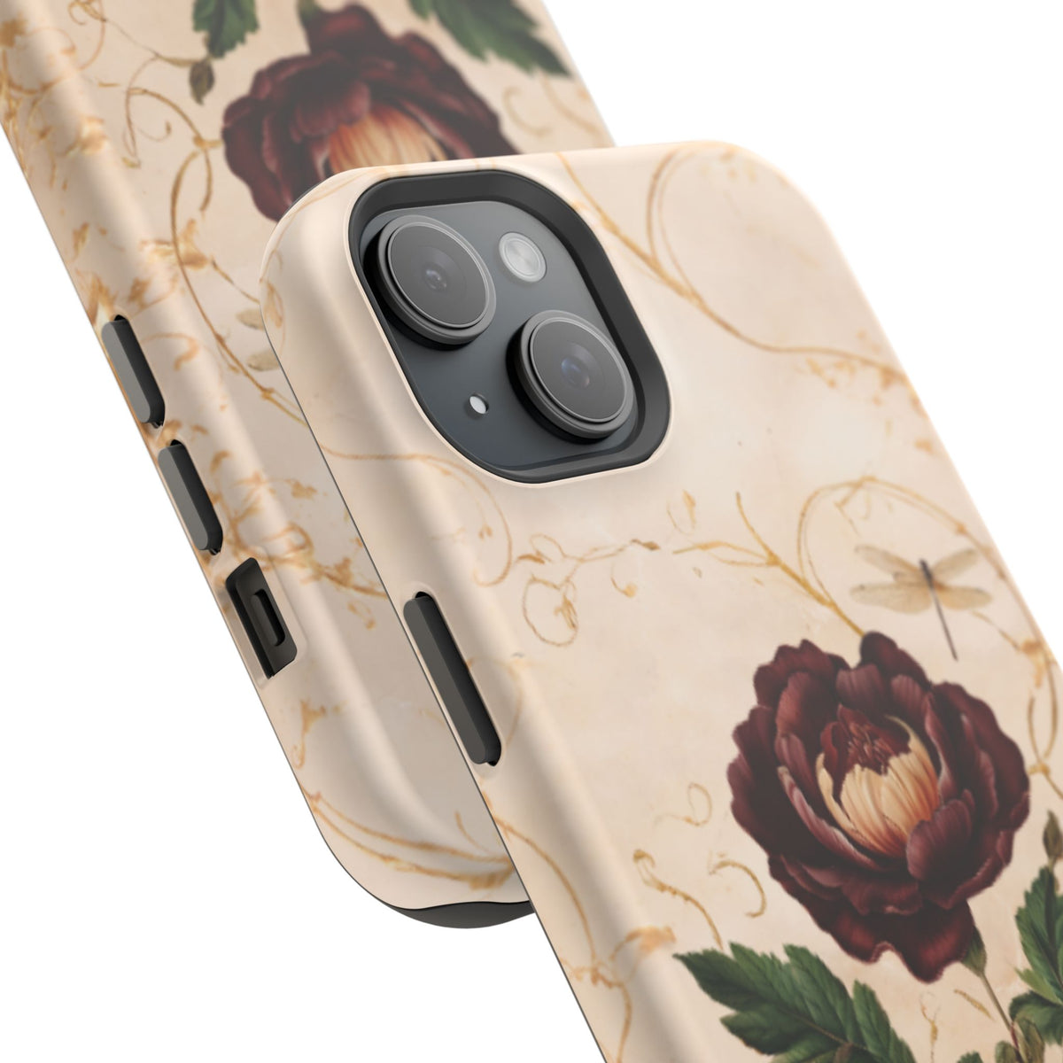 Vintage Burgundy Rose iPhone MagSafe Case