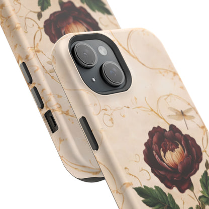 Vintage Burgundy Rose iPhone MagSafe Case
