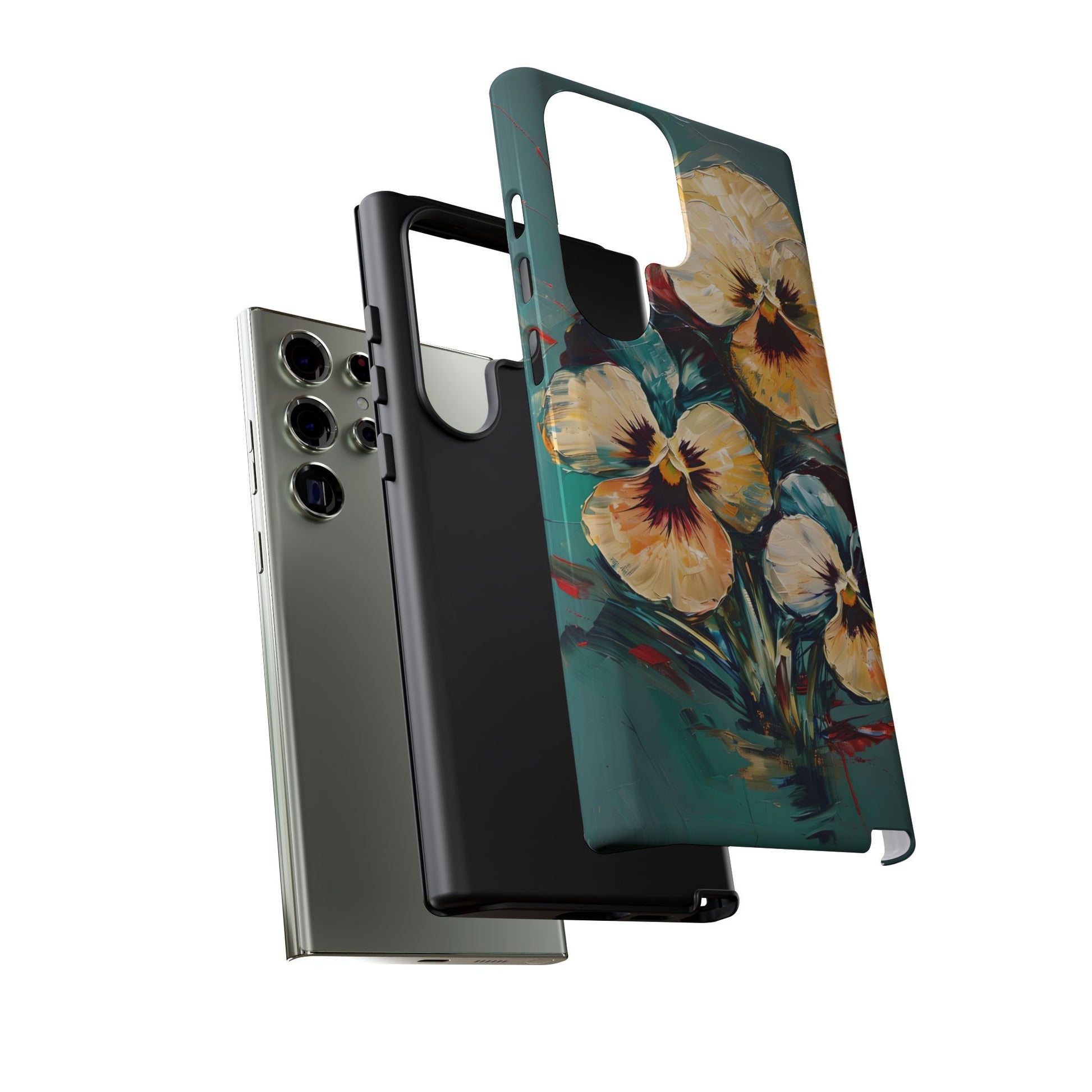 Golden Pansy Cascade Case for Samsung Galaxy S23 Ultra - Premium Shockproof Designer Phone Cover