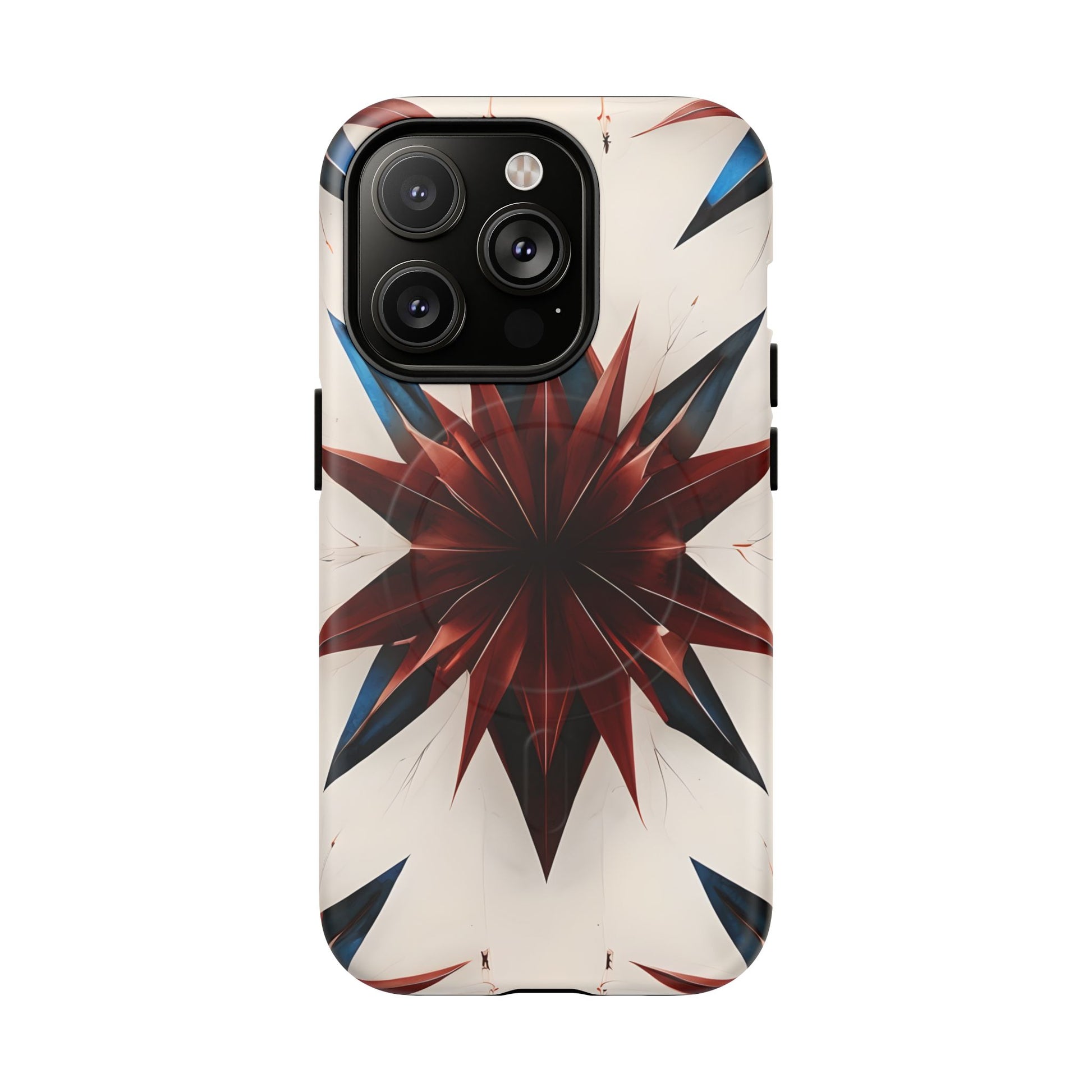 Garnet Starburst - Kaleidoscope Collection Gemstone Floral - iPhone 14 Pro MagSafe Phone Case -Floral Burst Design