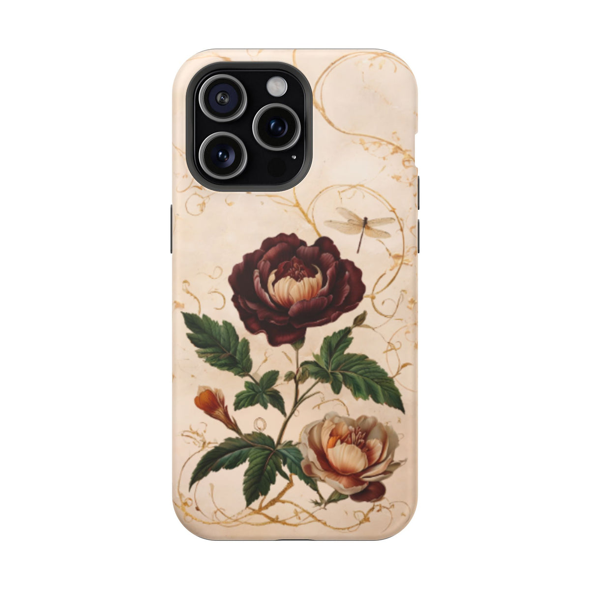 Vintage Burgundy Rose iPhone MagSafe Case