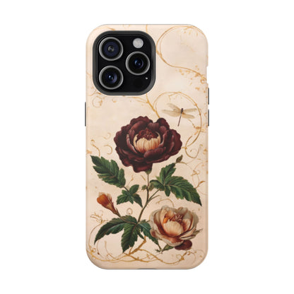 Vintage Burgundy Rose iPhone MagSafe Case