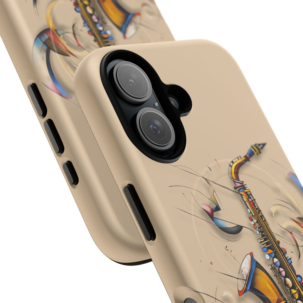 Brass Rhapsody Artistic Saxophone Music iPhone 16 MagSafe Case