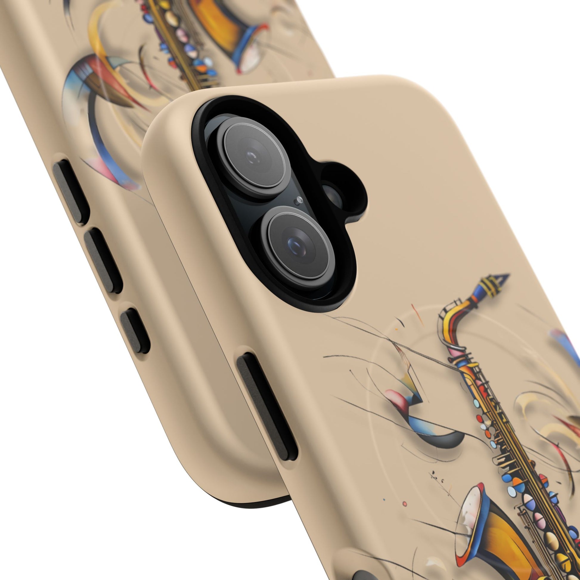 Brass Rhapsody Artistic Saxophone Music iPhone 16 MagSafe Case