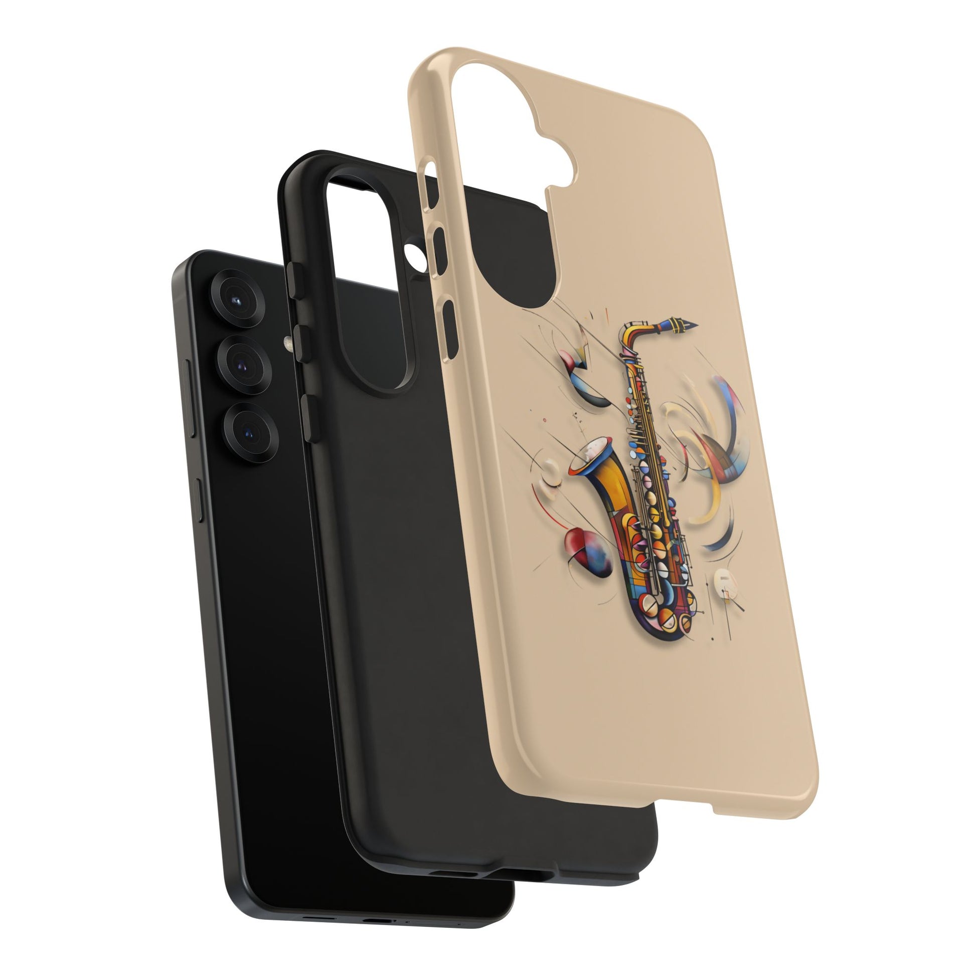 Brass Rhapsody Artistic Saxophone Music Tough Case for Samsung Galaxy S25 Plus - Shockproof Phone Cover