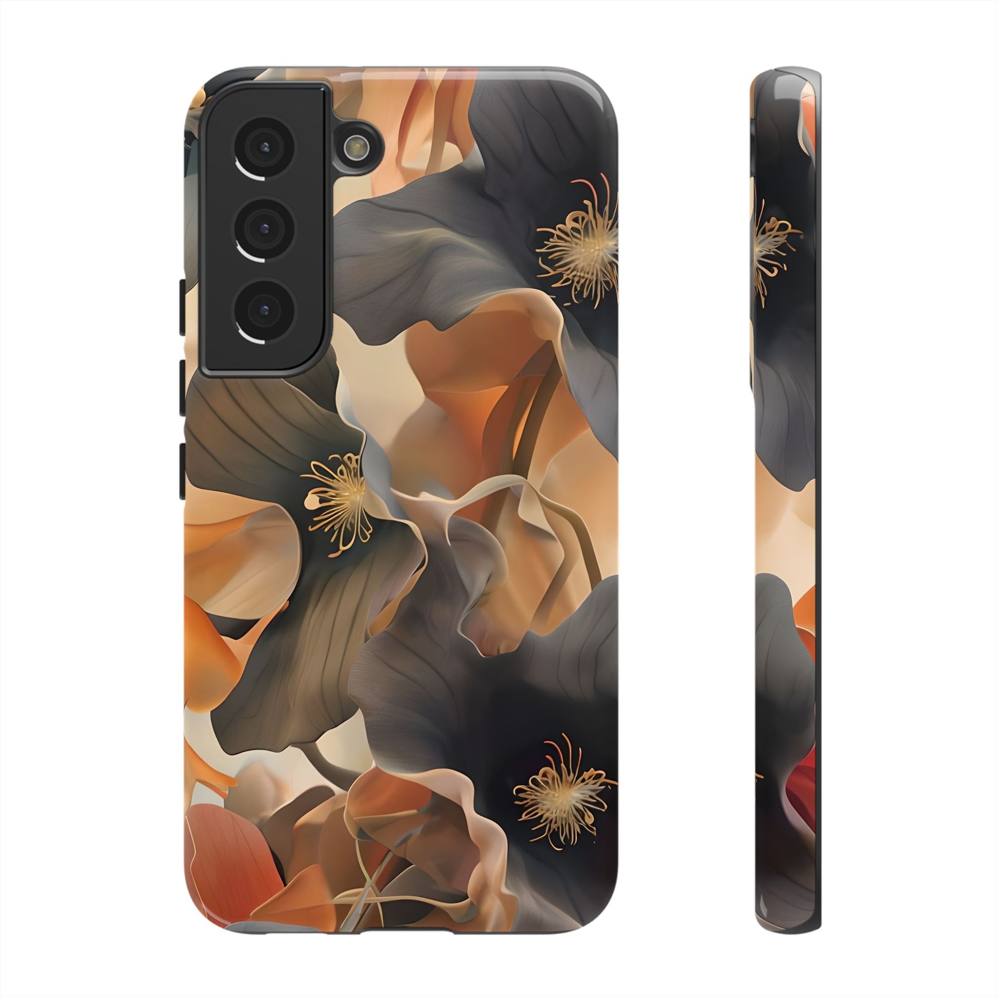 Autumn Ember - Moody Floral Art Samsung Galaxy S22 Tough Phone Case - Warm Earthy Botanical Design