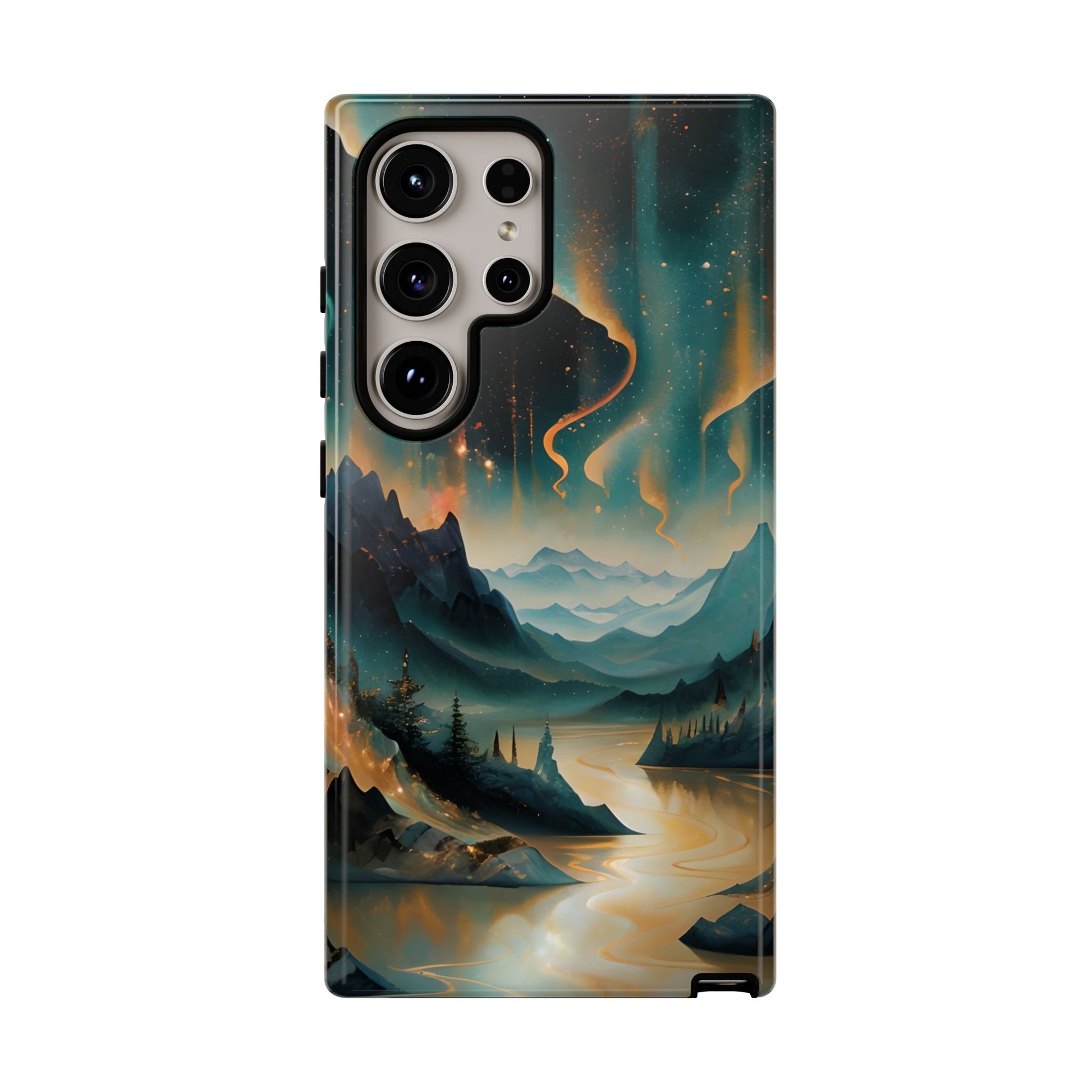 Aurora Dreamscape Samsung Galaxy S24 Ultra Tough Case - Artistic Northern Lights Cover - Premium Abstract Design