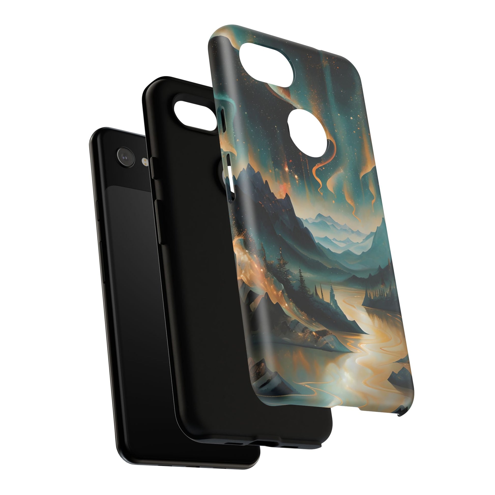 Aurora Dreamscape Tough Case for Google Pixel 3a XL- Northern Lights Artistic Shockproof Cover, Elegant Protective Phone Case