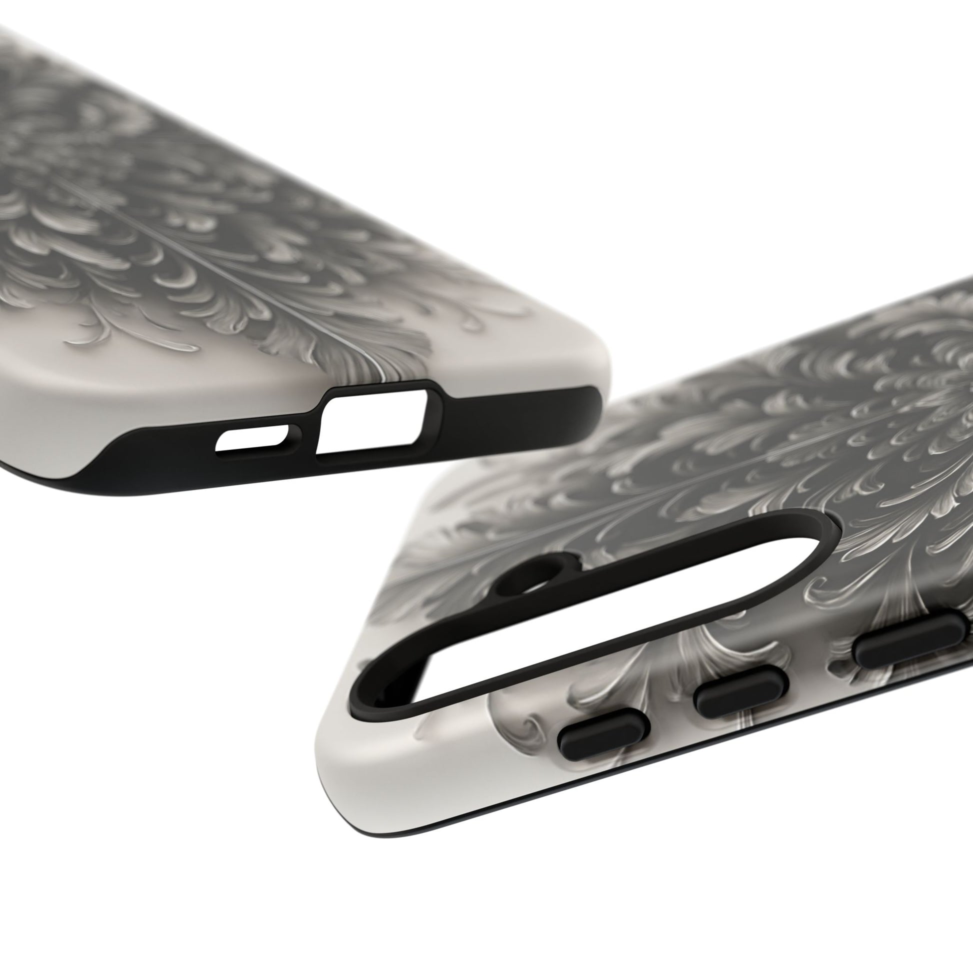 Obsidian Bloom - Elegant Black & White Samsung Galaxy S24 Plus Tough Phone Case - Intricate Mandala Flower Design