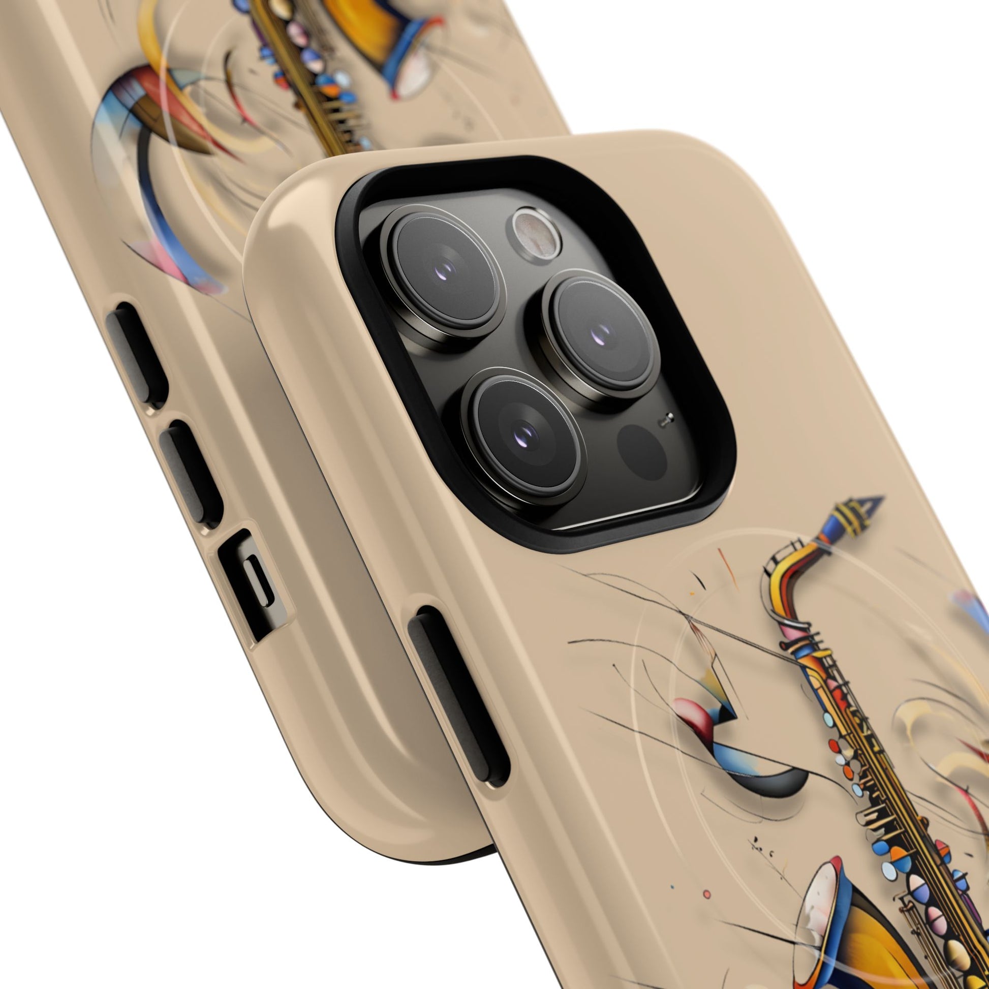 Brass Rhapsody Artistic Saxophone Music iPhone 14 Pro MagSafe Case