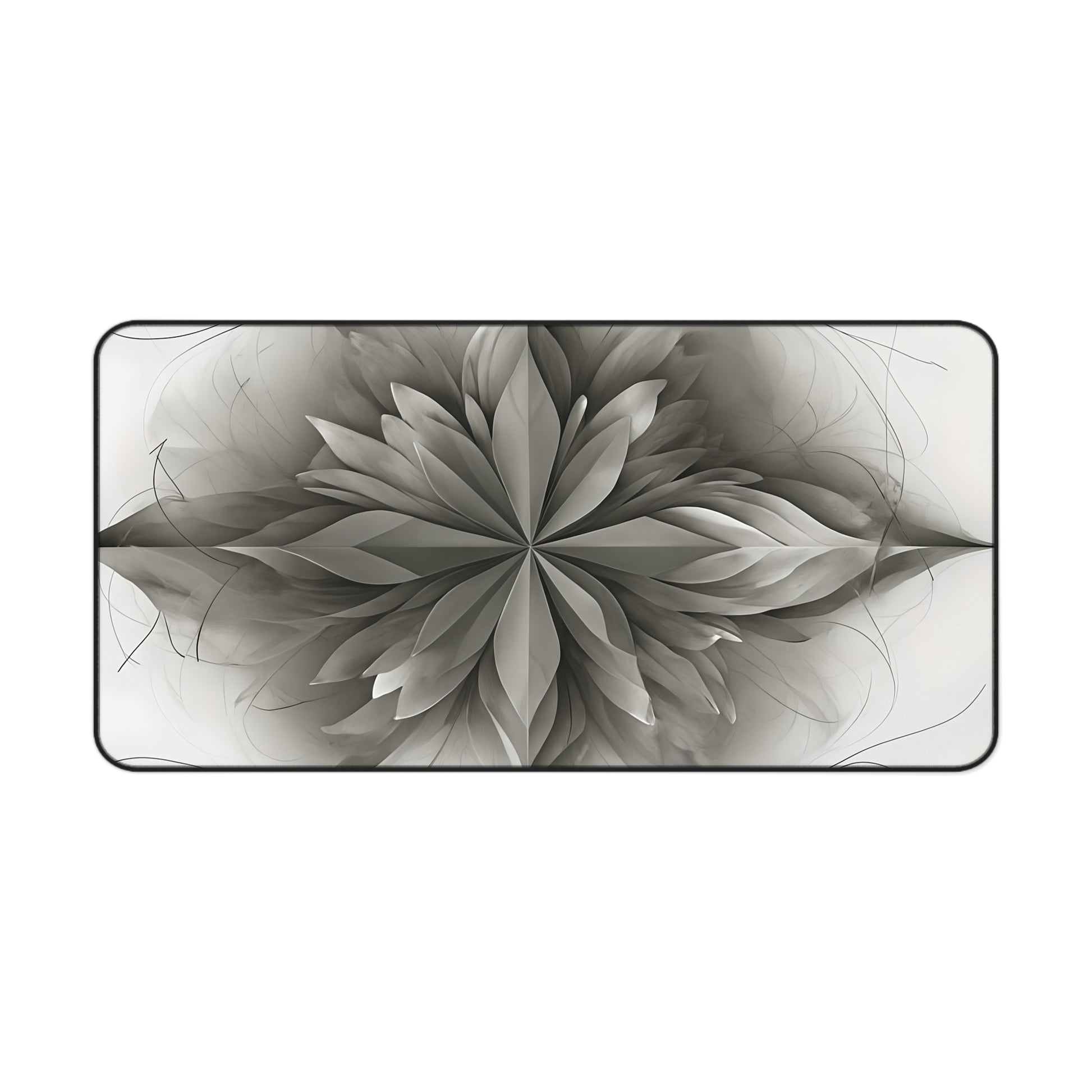 Silver Lotus Desk Mat - Premium Office Desk Pad, 3 Sizes Available, Artistic Workspace Protection