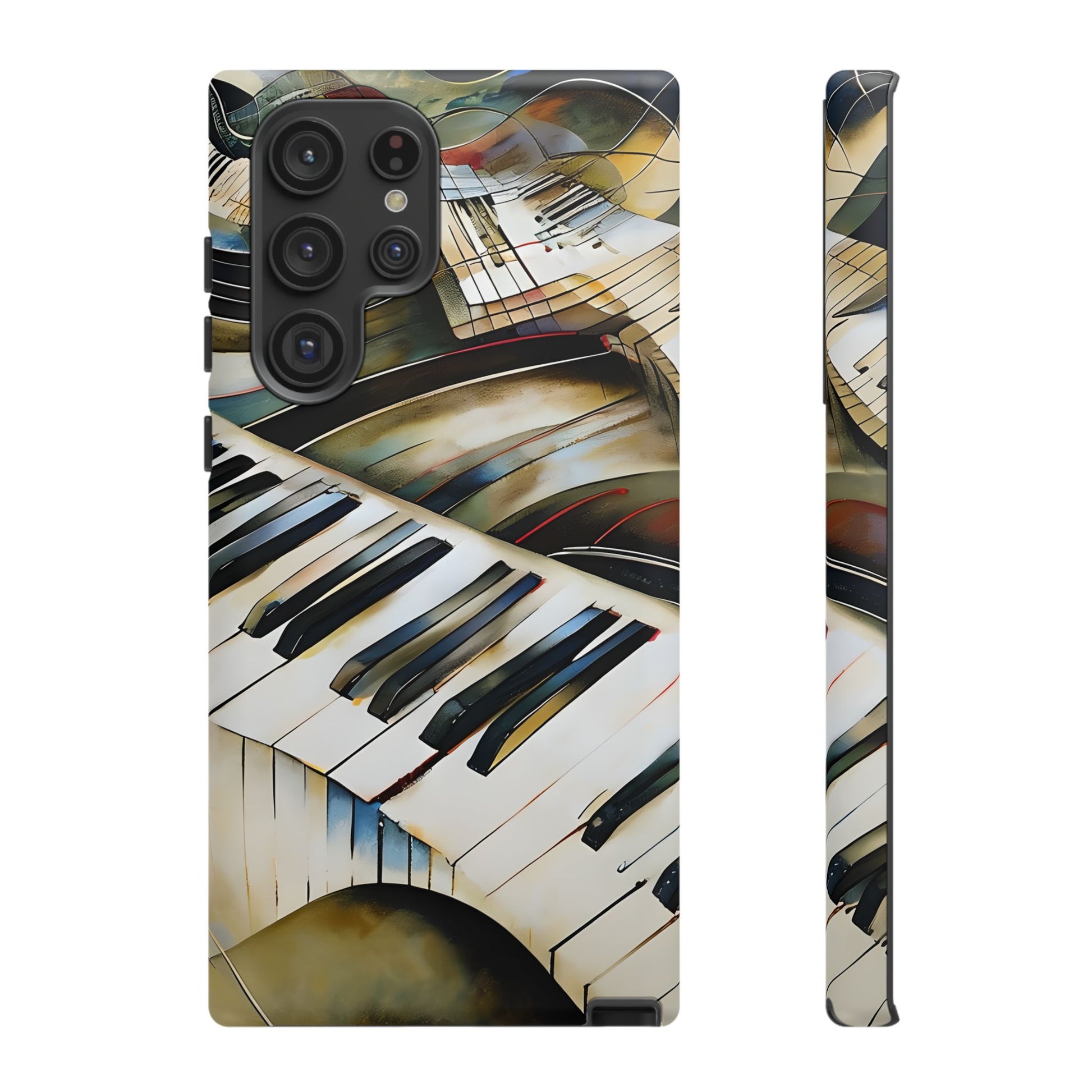 Ivory Cascade Abstract Keyboard Music Tough Case for Samsung Galaxy S22 Ultra - Shockproof Phone Cover