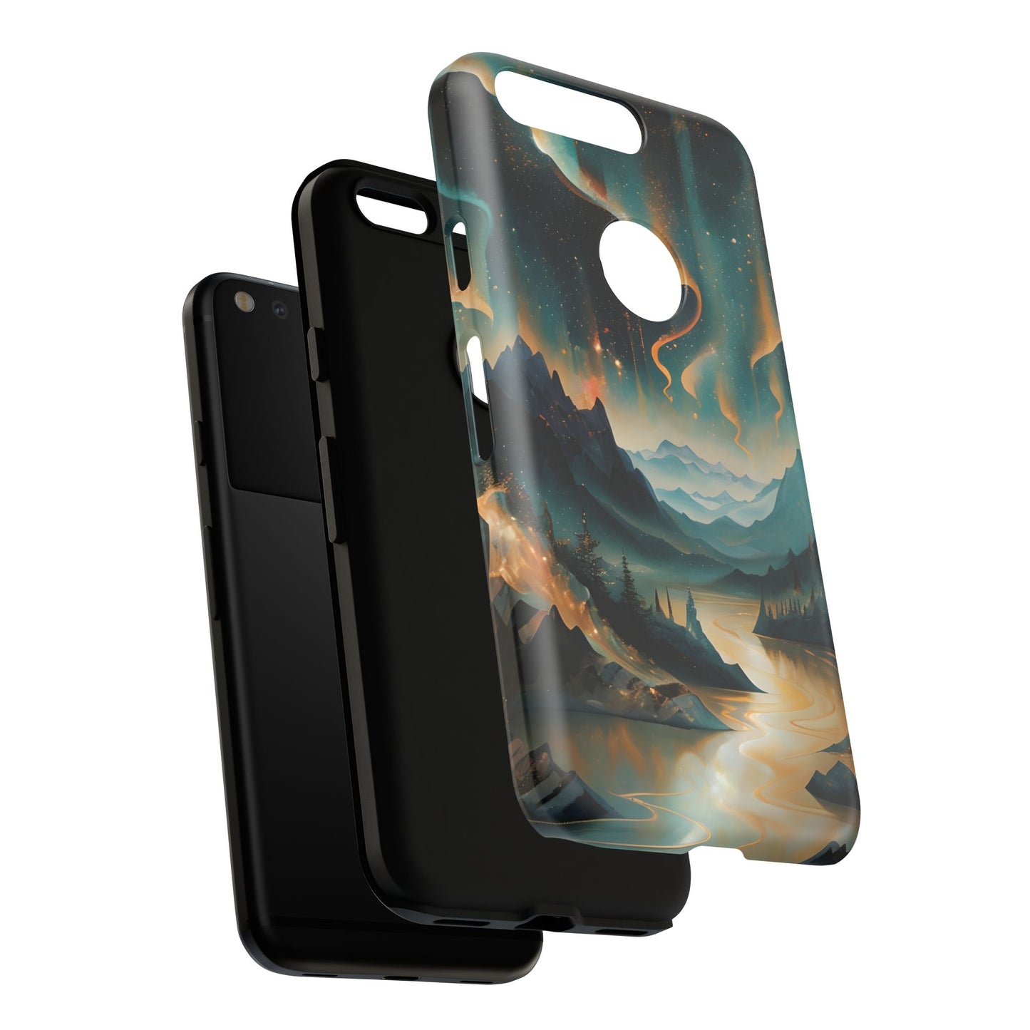 Aurora Dreamscape Tough Case for Google Pixel - Northern Lights Artistic Shockproof Cover, Elegant Protective Phone Case