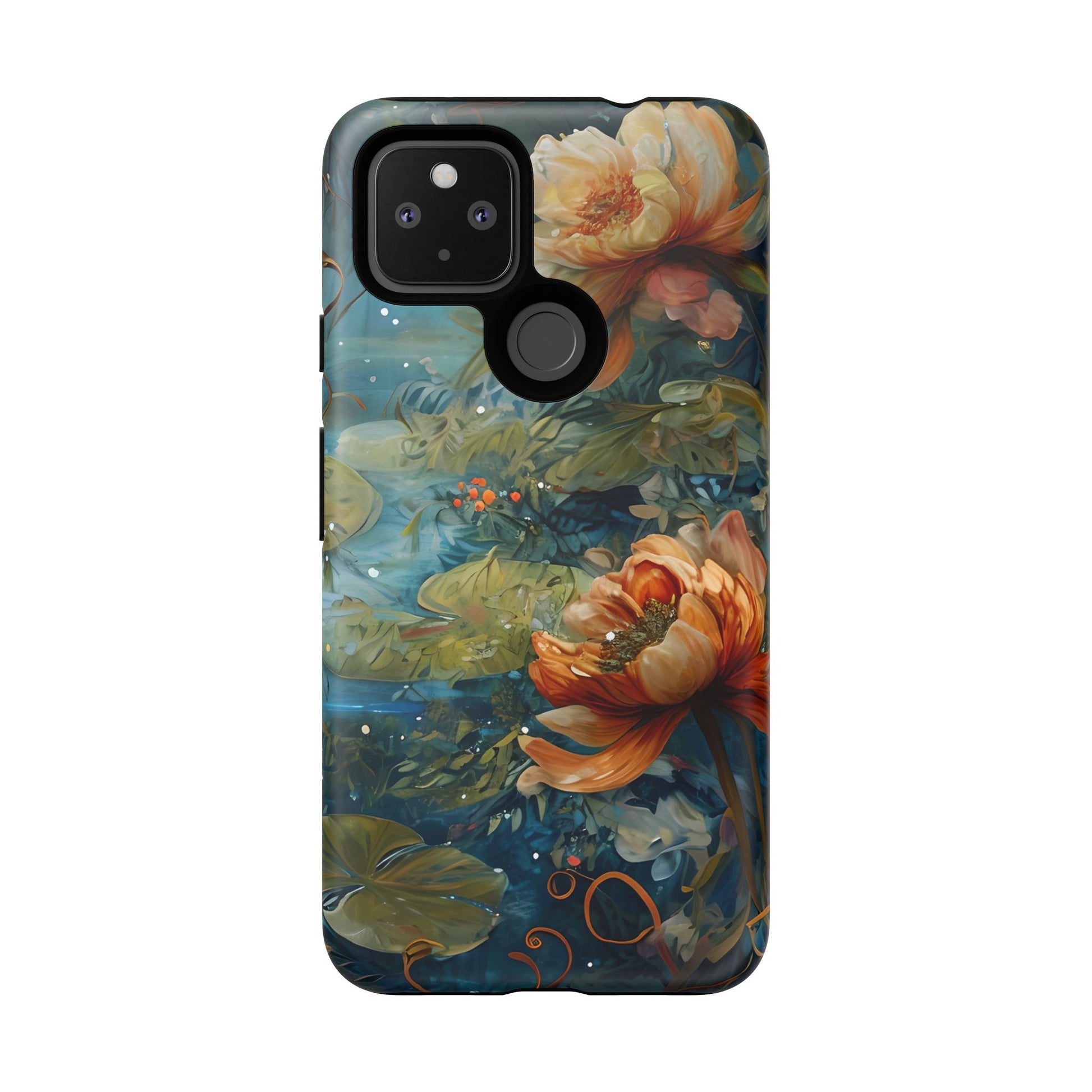 Waterlily Nocturne Tough Case for Google Pixel 4a 5G - Premium Artistic Shockproof Cover, Elegant Protective Phone Case