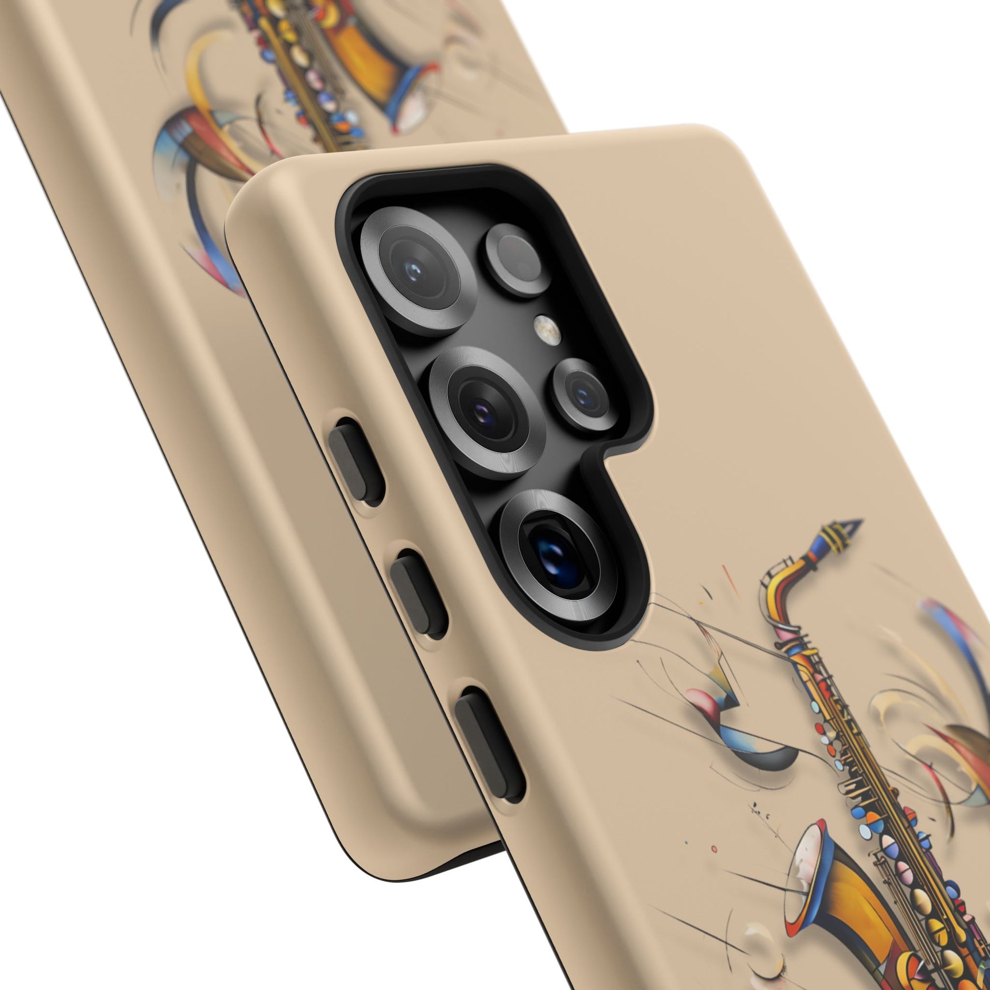 Brass Rhapsody Artistic Saxophone Music Tough Case for Samsung Galaxy S25 Ultra - Shockproof Phone Cover