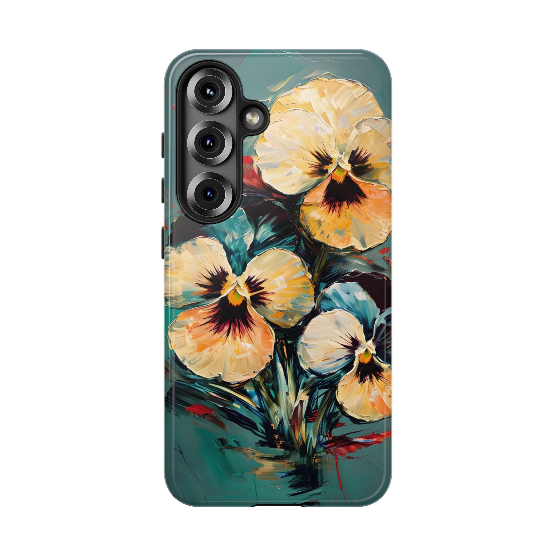 Golden Pansy Cascade Case for Samsung Galaxy S25 - Premium Shockproof Designer Phone Cover