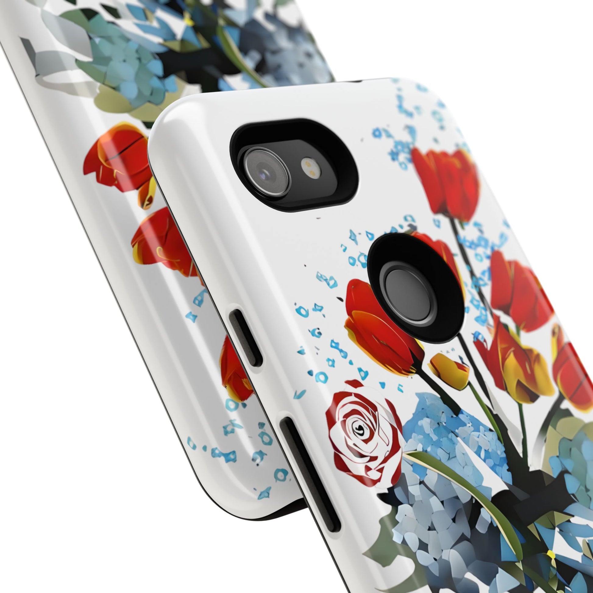 Bouquet Brilliance - Artistic Floral Google Pixel 3a Tough Phone Case - Vibrant Tulip, Rose & Hydrangea Design