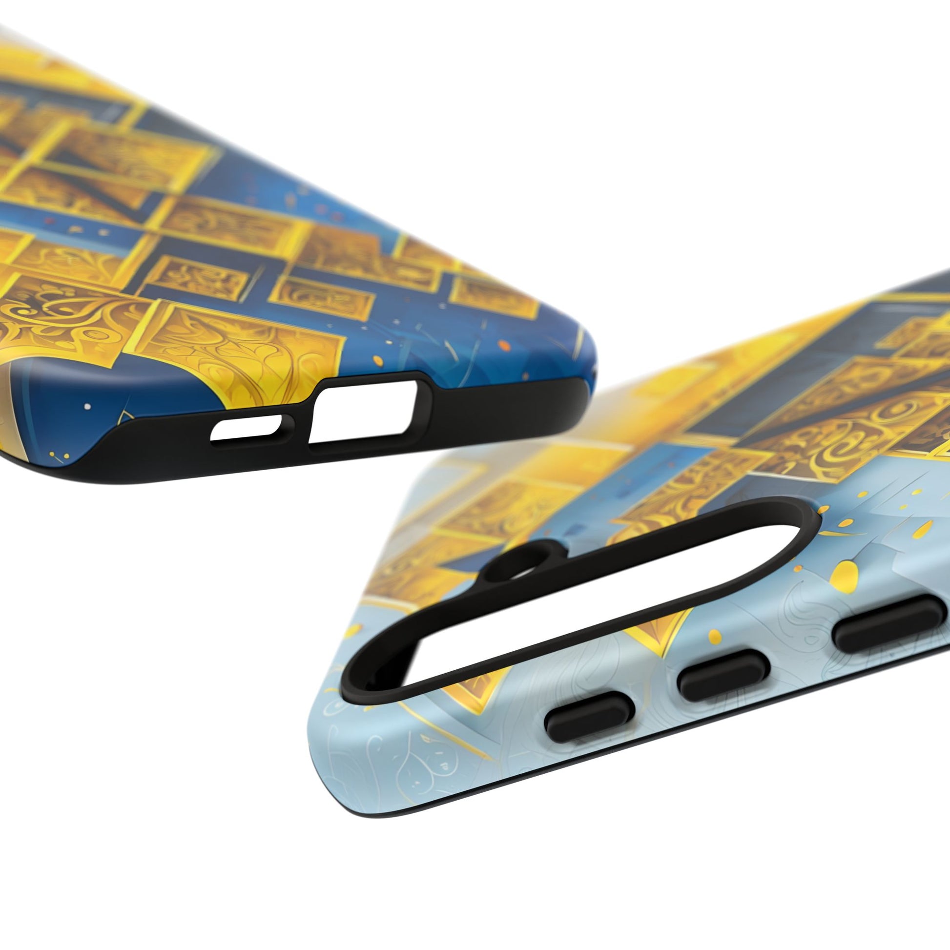 Golden Ascent Luxe Geometric Samsung Galaxy S24 Plus Tough Case - Elegant Abstract Gold Design