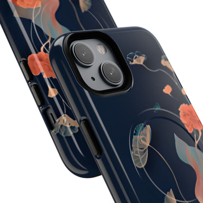 Angled view of Lotus Reverie iPhone MagSafe protective phone case