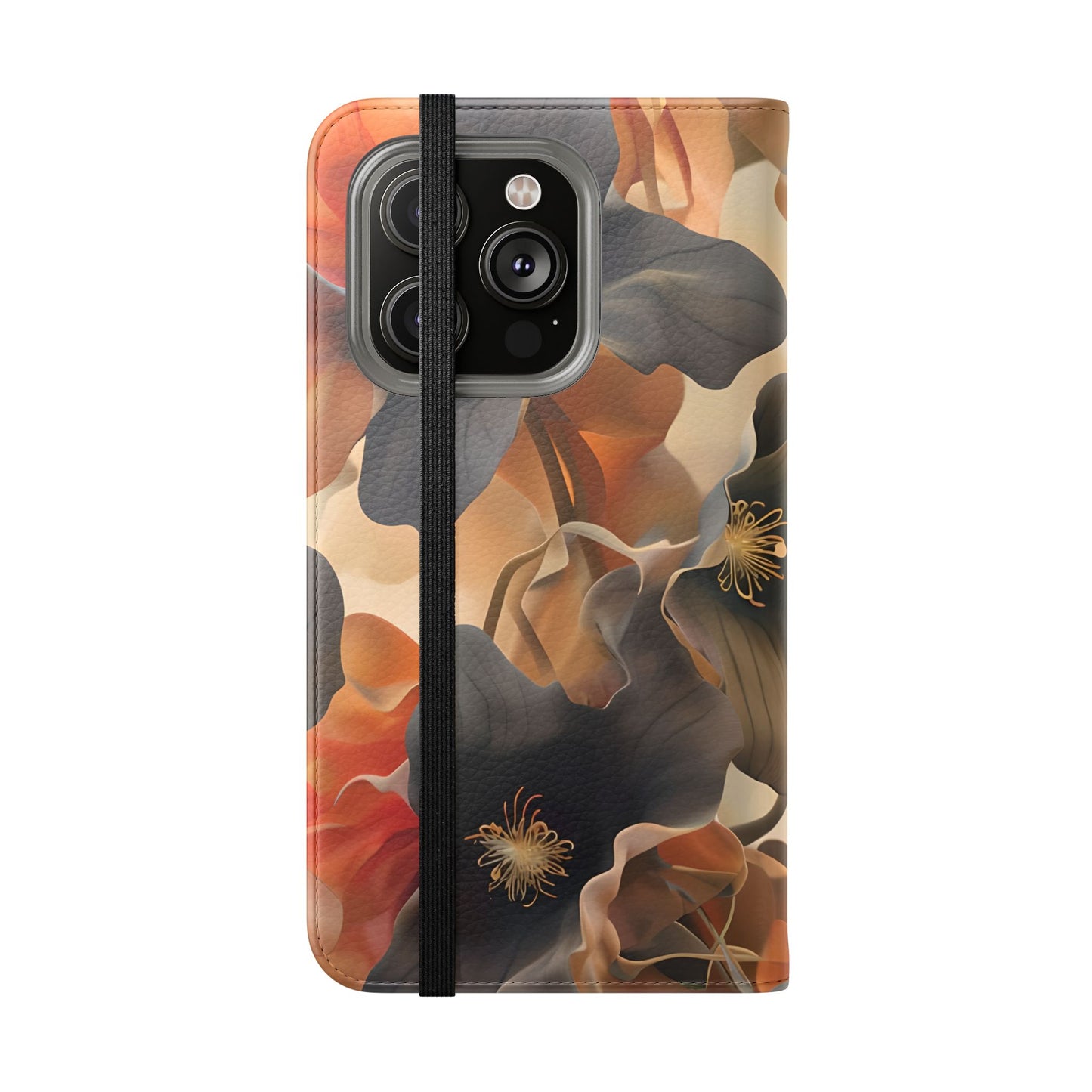 Autumn Ember Wallet Phone Case - Modern Primary Color Design - Flip Cover for iPhone