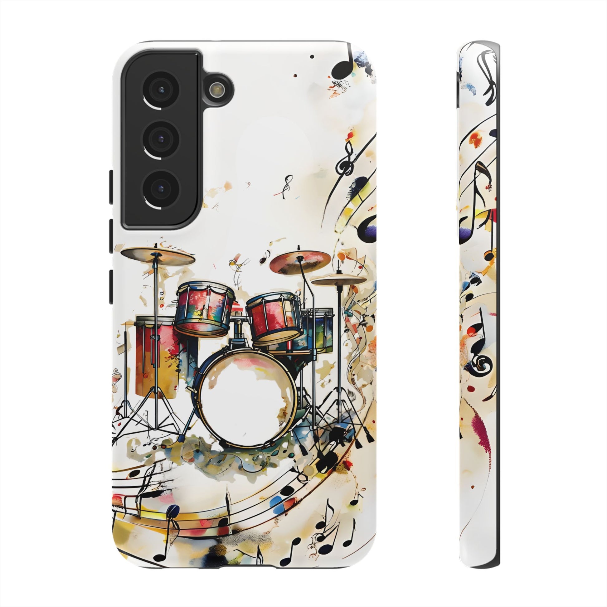 Beatline Abstract Drums and Music Notes Tough Case for Samsung Galaxy S22 - Shockproof Phone Cover
