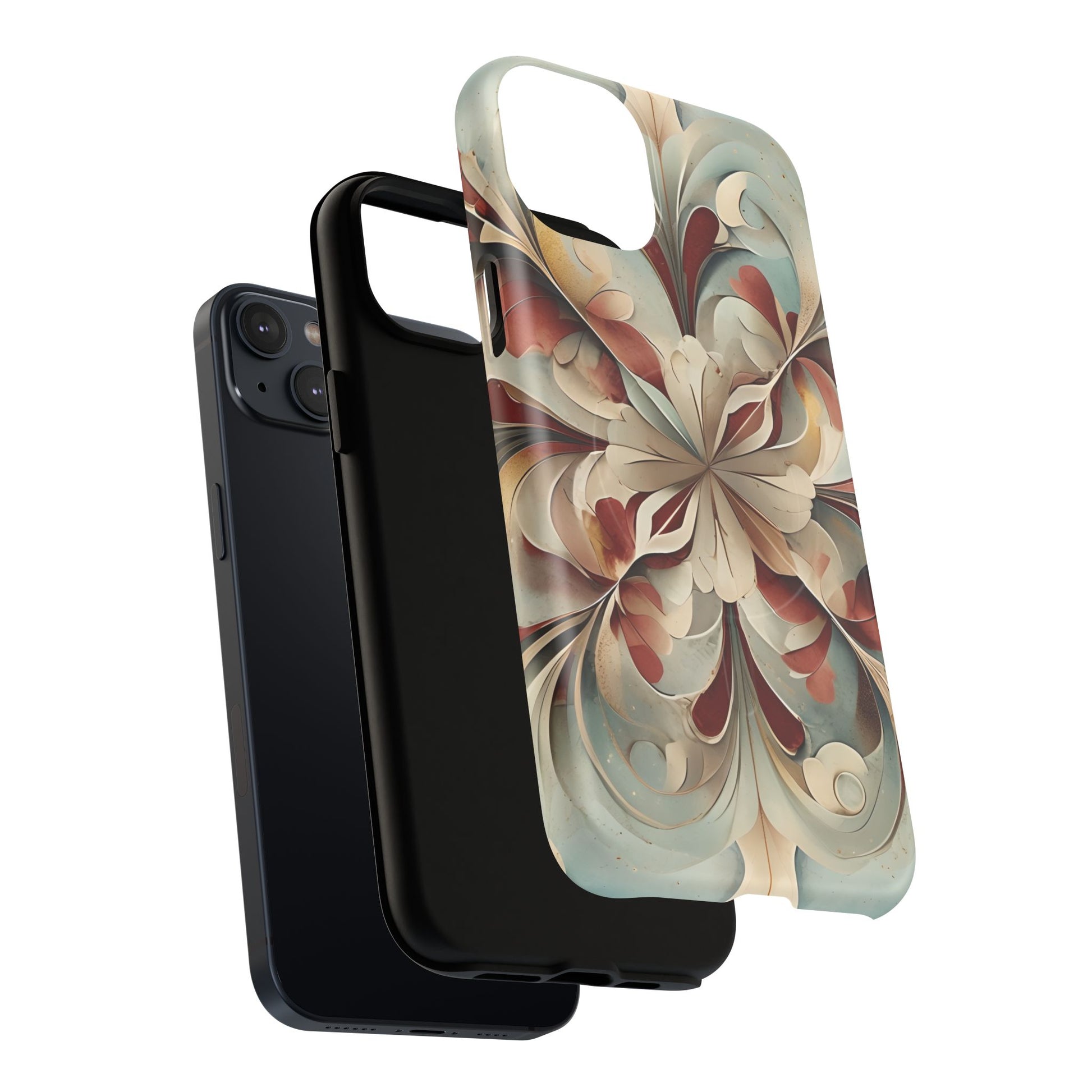 Vintage Baroque Blossom - Ornate Floral Art iPhone 14 Plus MagSafe Phone Case - Elegant Baroque-Inspired Design