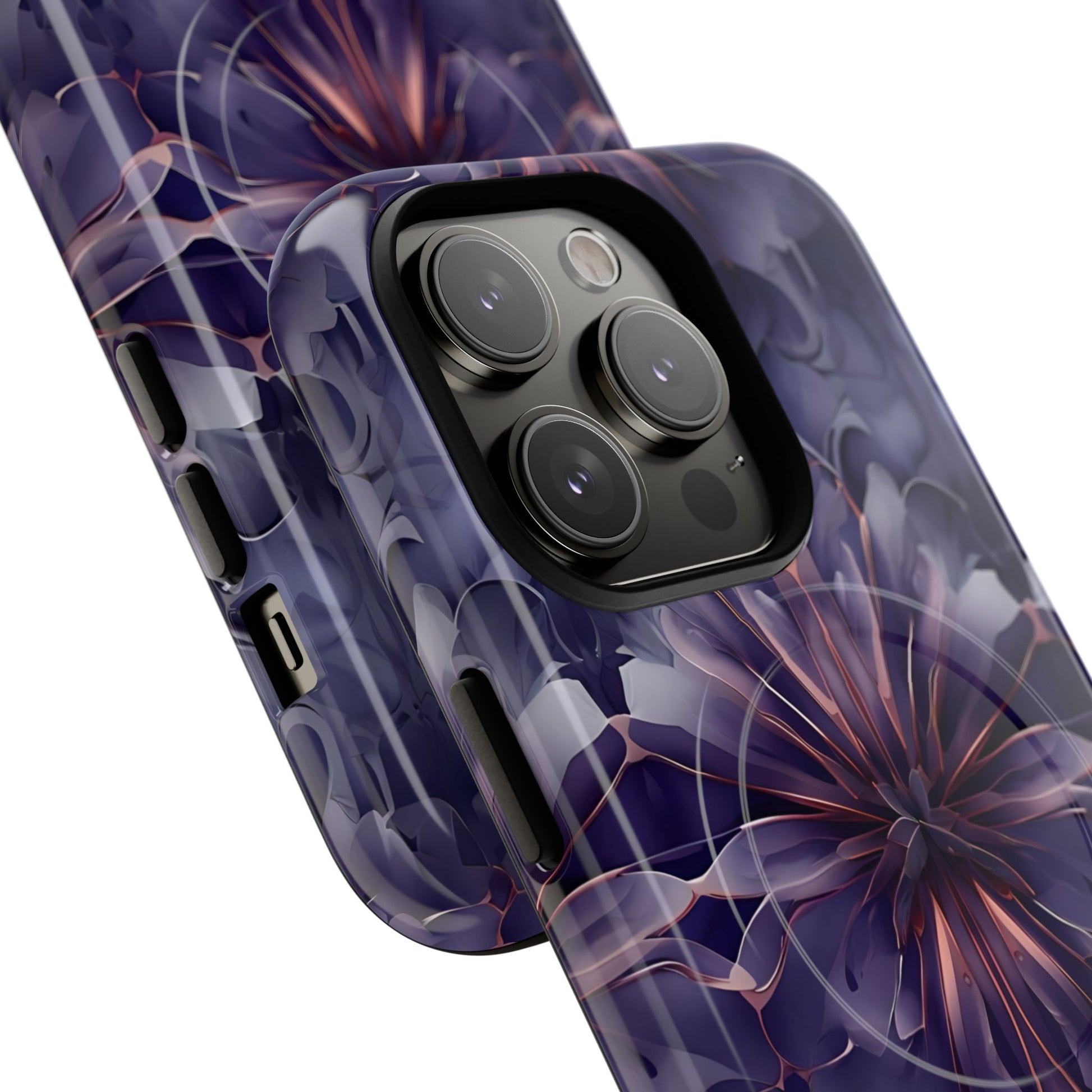 Twilight Tapestry - iPhone 14 Pro MagSafe Phone Case - Purple Kaleidoscope Design