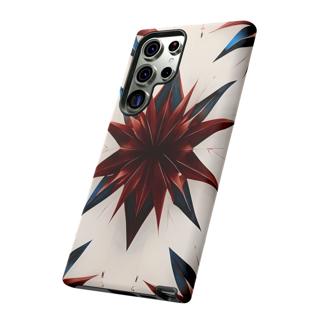 Garnet Starburst - Kaleidoscope Collection Gemstone Floral - Samsung Galaxy S23 Ultra Tough Phone Case - Floral Burst Design